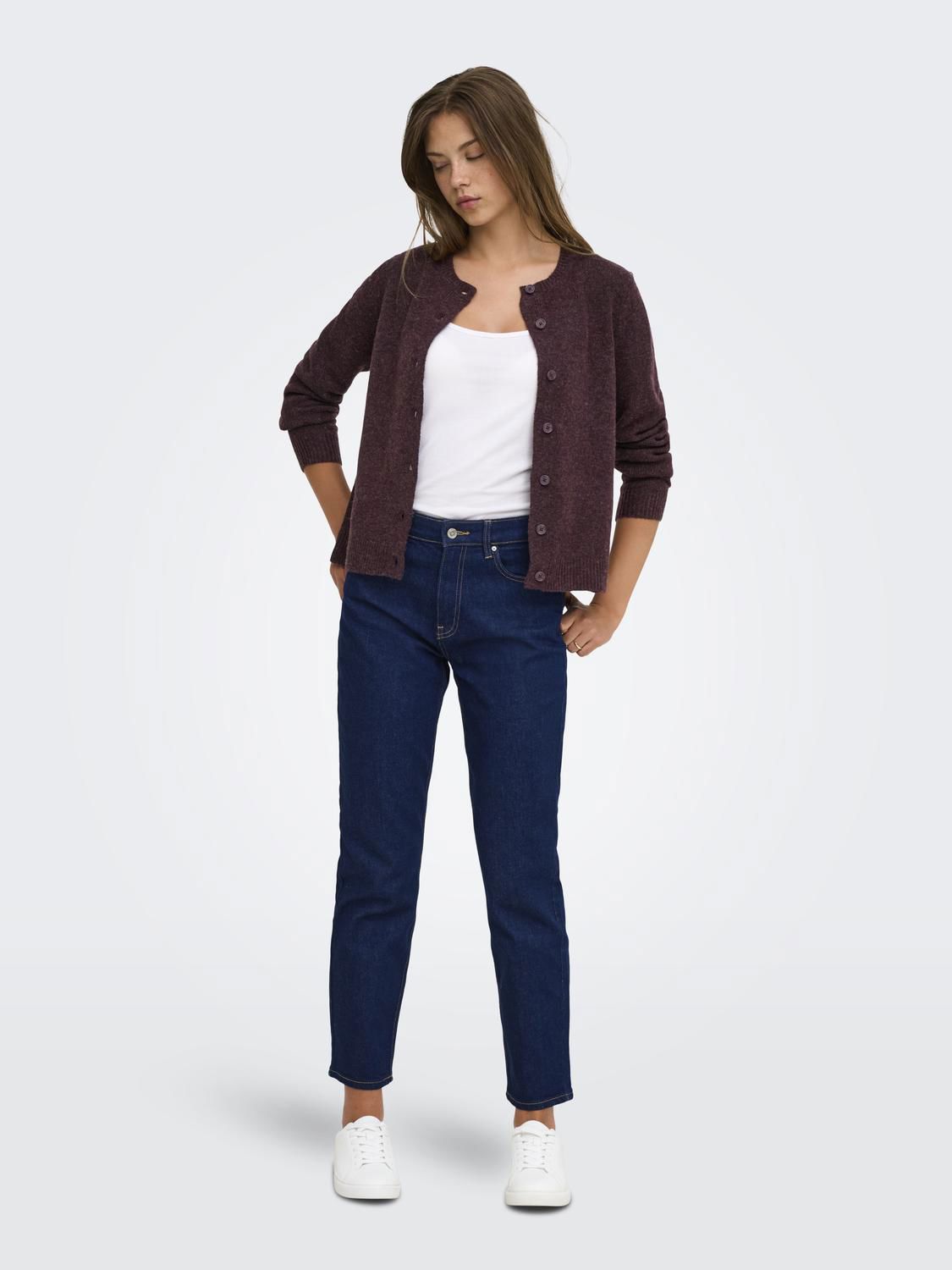 Onlolivia Ls O-Neck Cardigan Fudge Melange