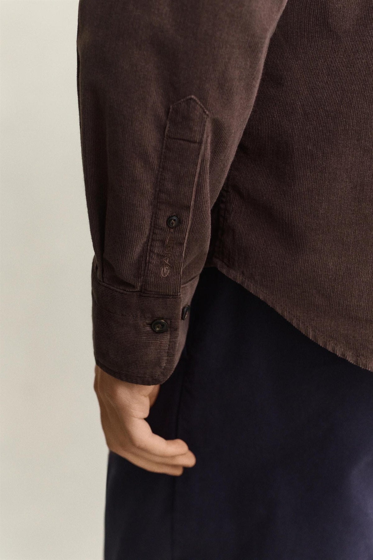 Reg Baby Cord Shirt Shadow Brown