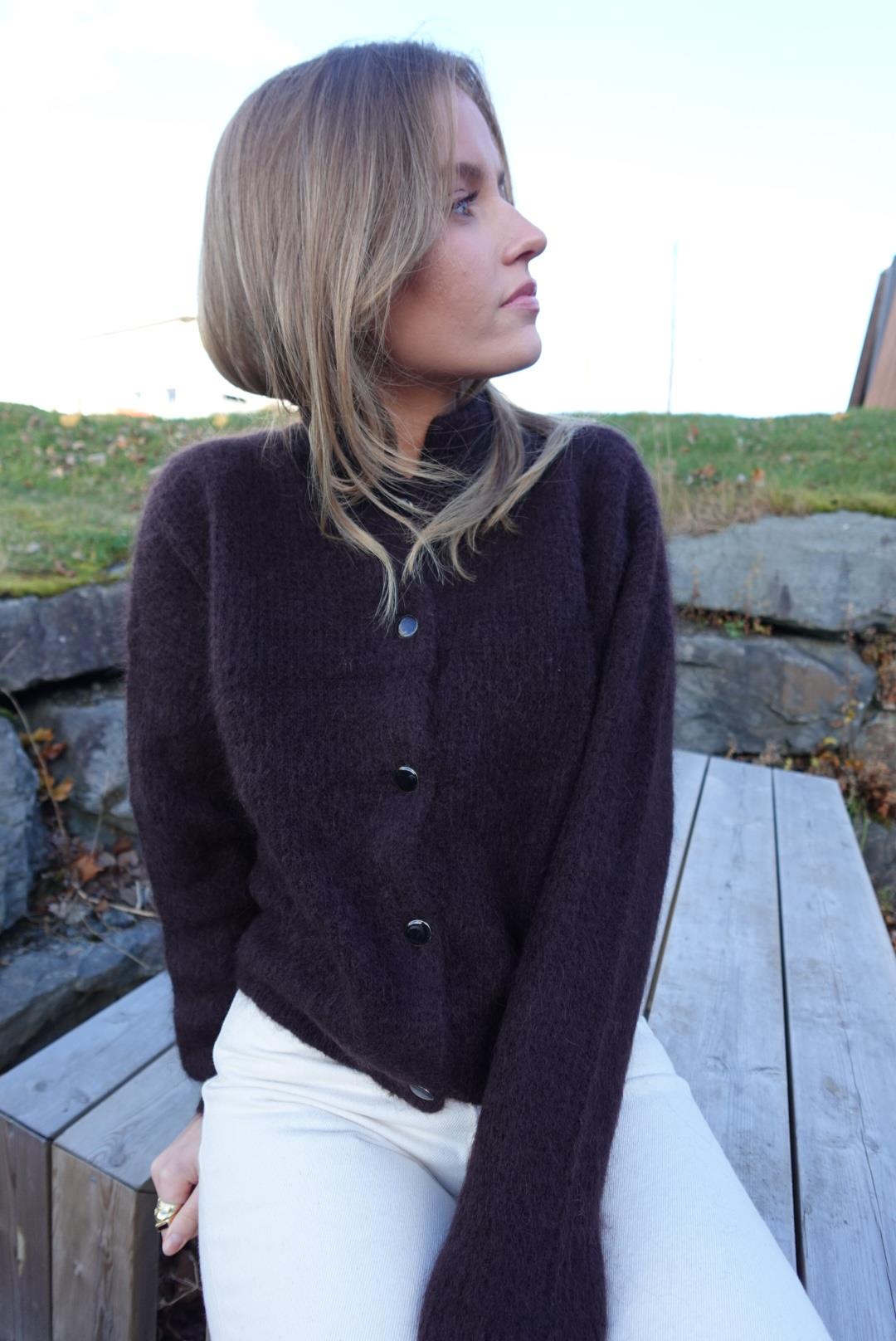Debbie Cardigan Ganache Melange