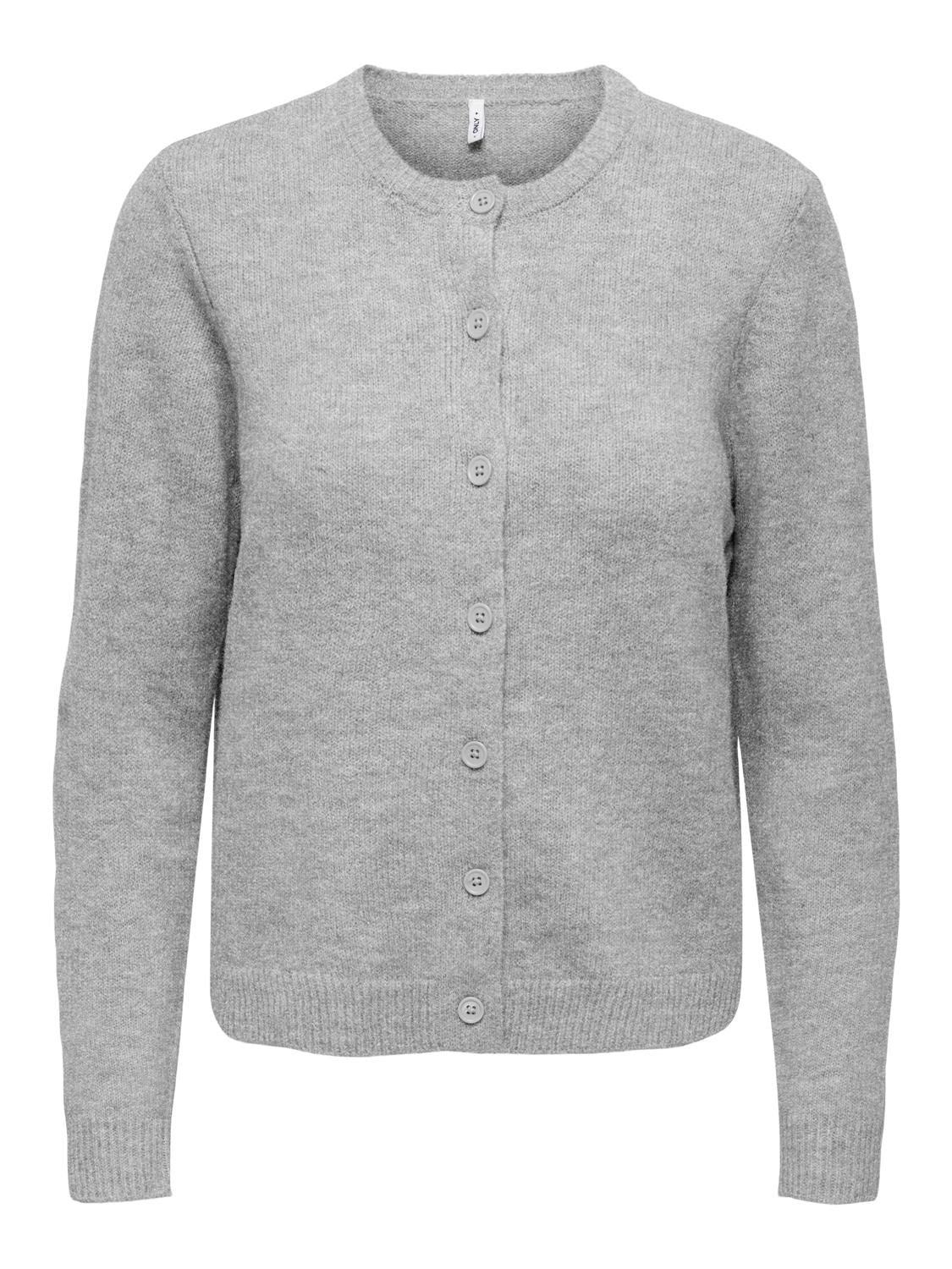 Onlolivia Ls O-Neck Cardigan Light Grey Melange