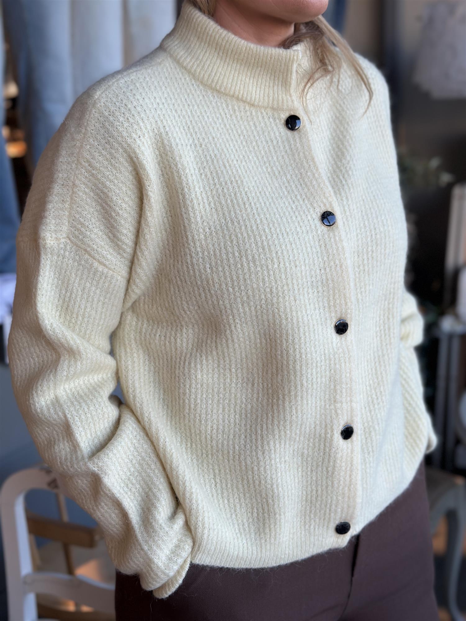 Alpha Short Cardigan Frozen Dew Melange