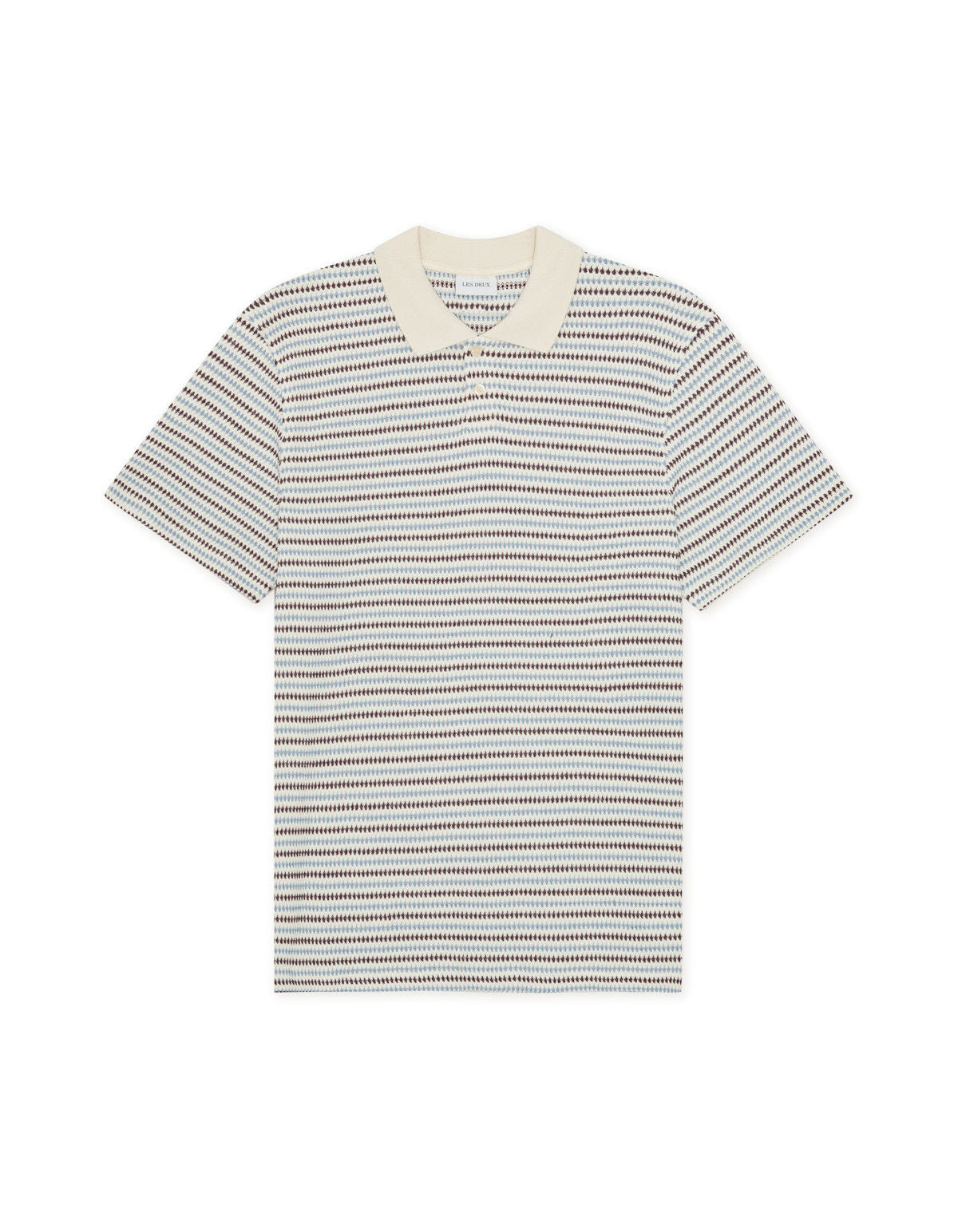Knitted Stripe Polo Eggnog White
