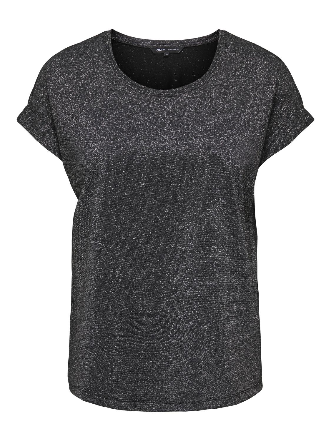 Moster Glitter S/S Top Silver Lurex