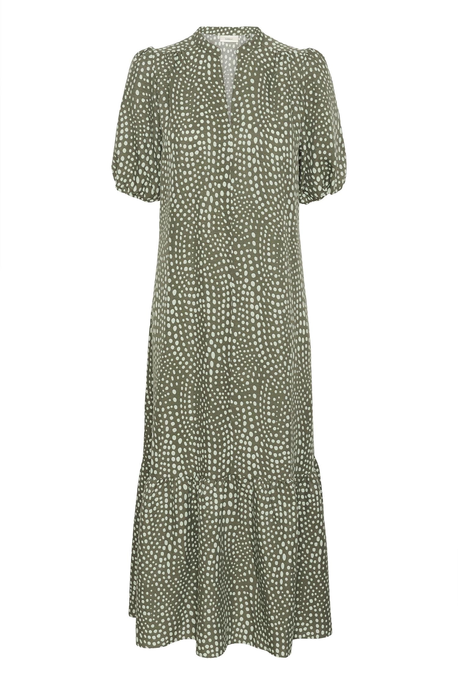 Liberty Dress Green Faded Dot