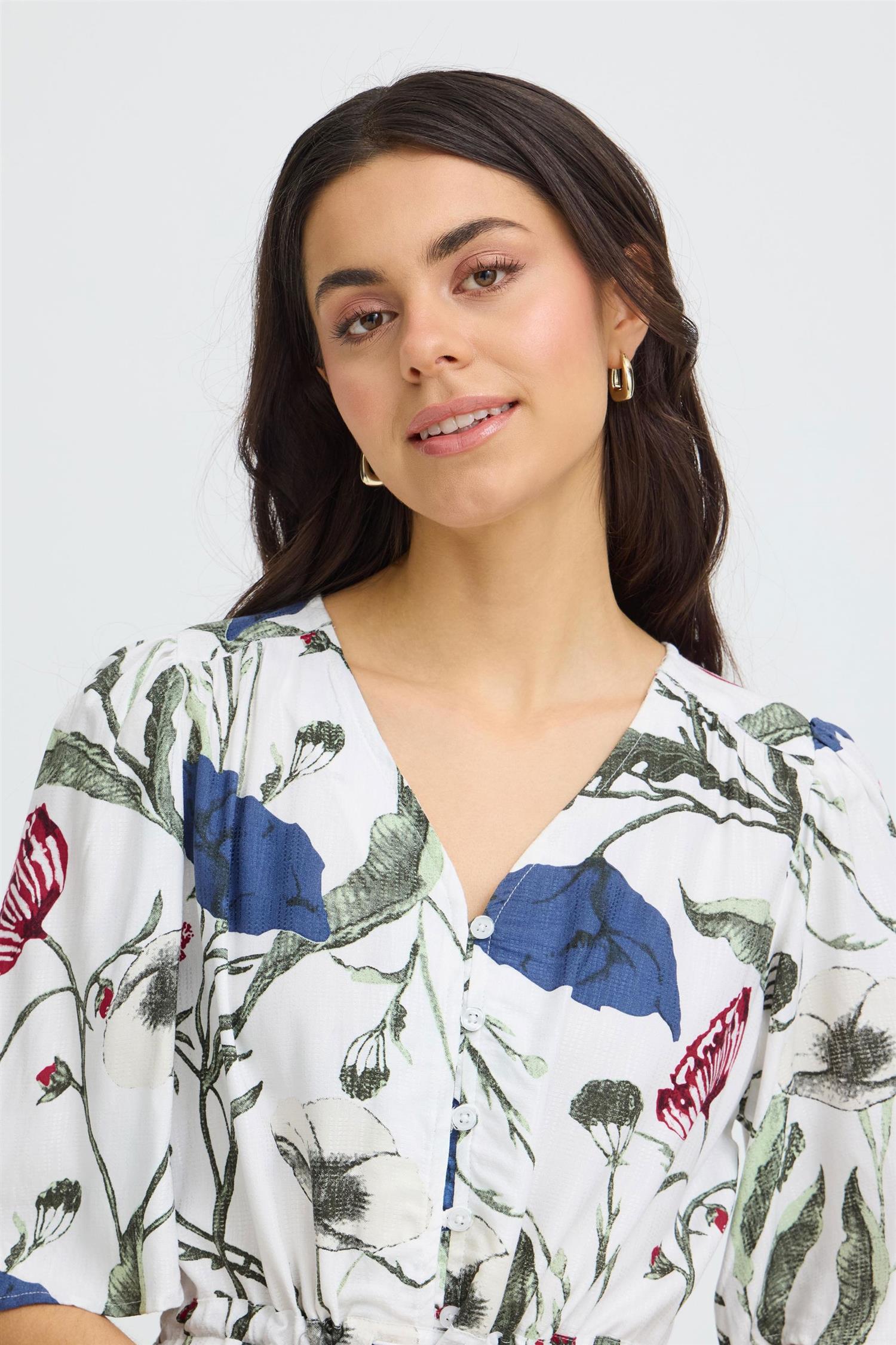 Frlaya Dress 1 Blue Red Floral
