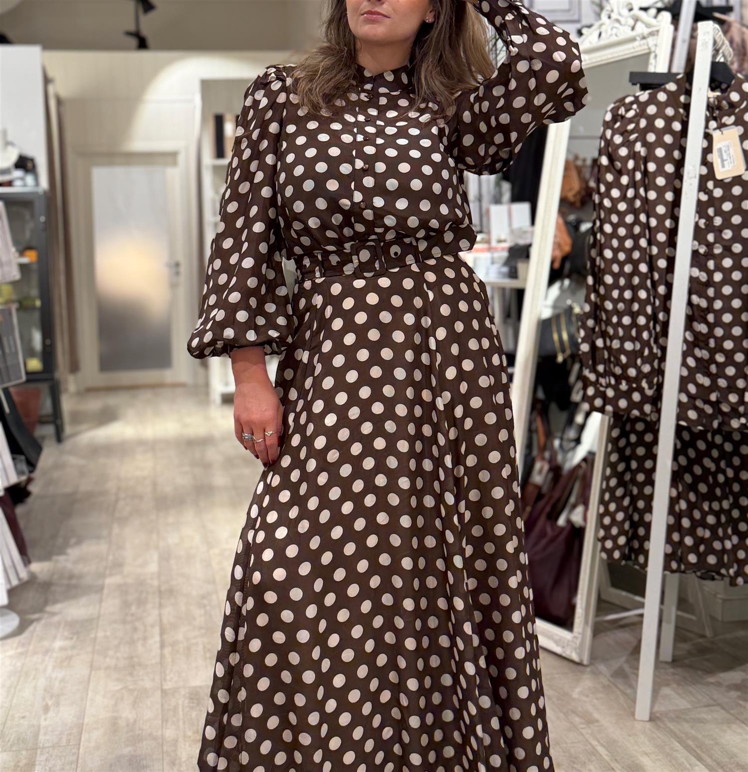 Striped Organza Blouse Dots