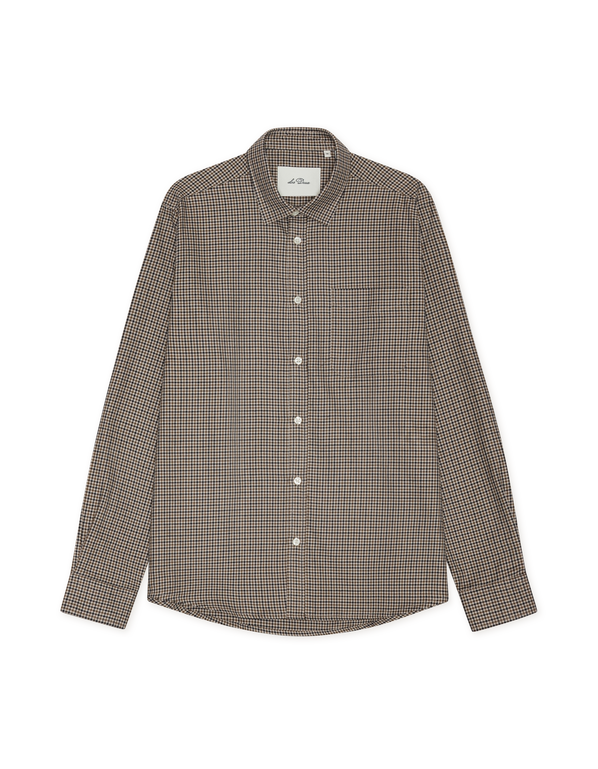 Mini Check Soft Shirt Dark Sand