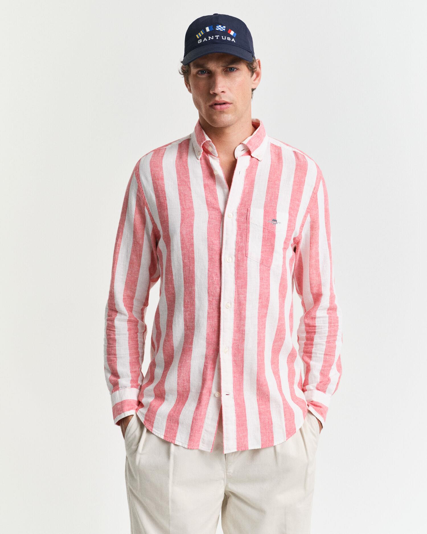 Reg Cotton Linen Shirt Rose Pink