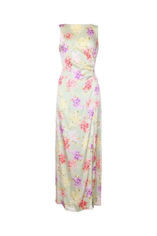 shiny sleeveless dress