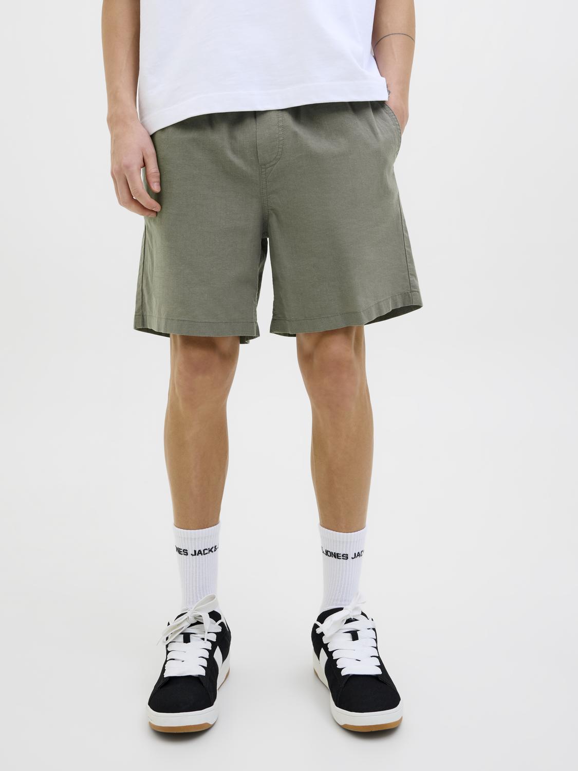 Jaiden Summer Linen Blend Shorts Agave Green