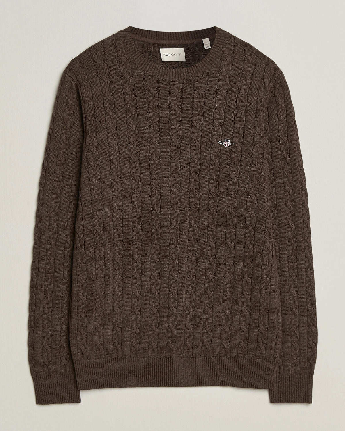 Classic Cable Knit Sweater Black Brown Melange