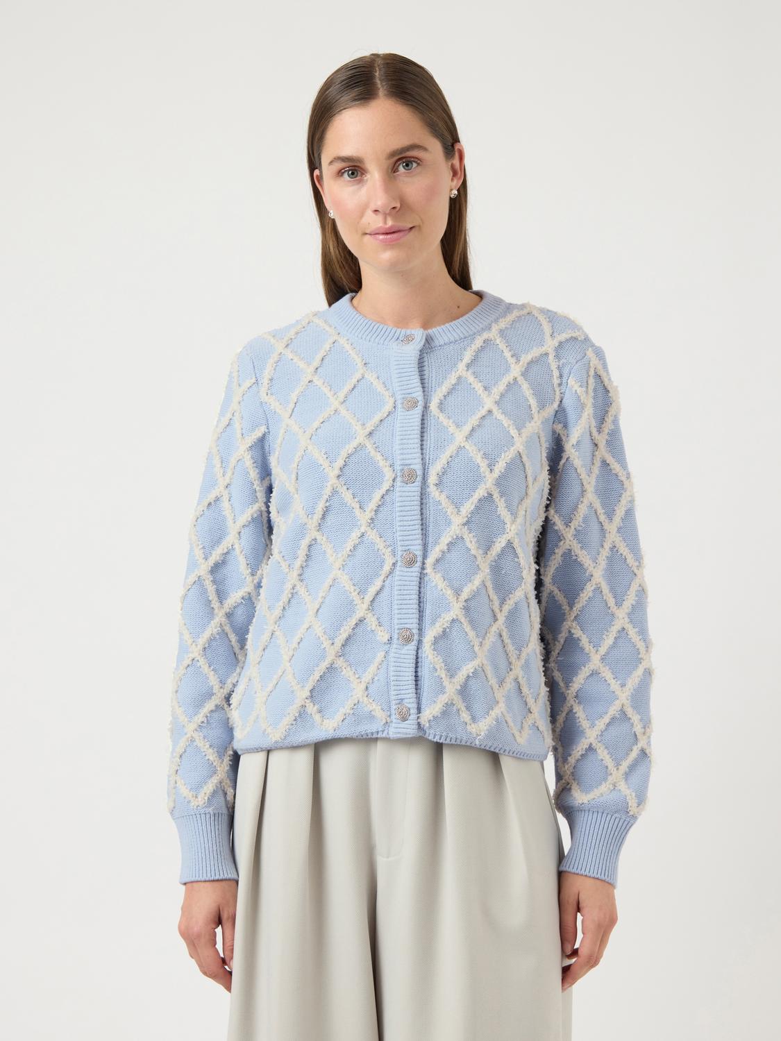 Zigly Knit Cardigan Skyway/Birch