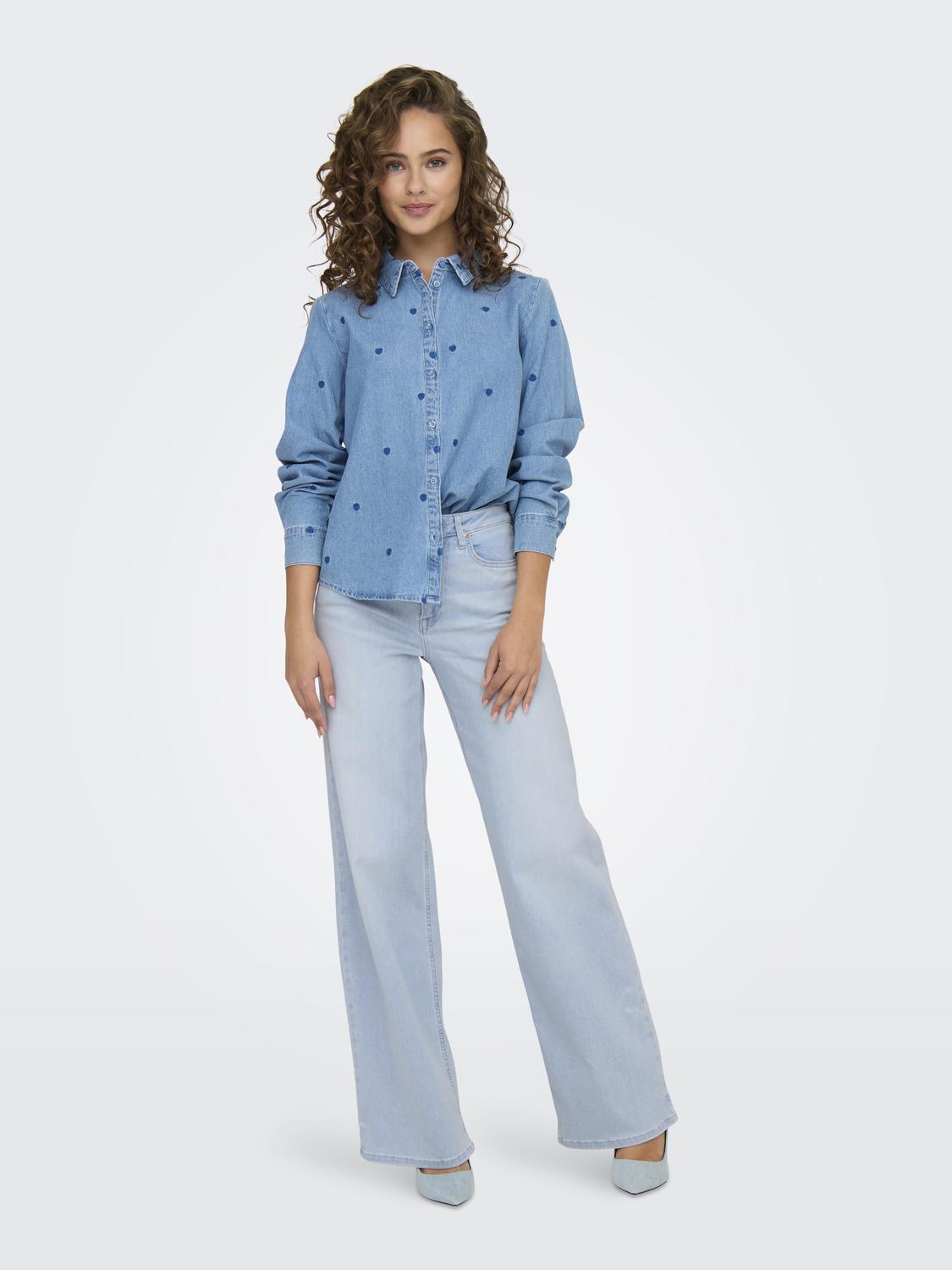 Madison Blush HW Wide Light Blue Bleached Denim