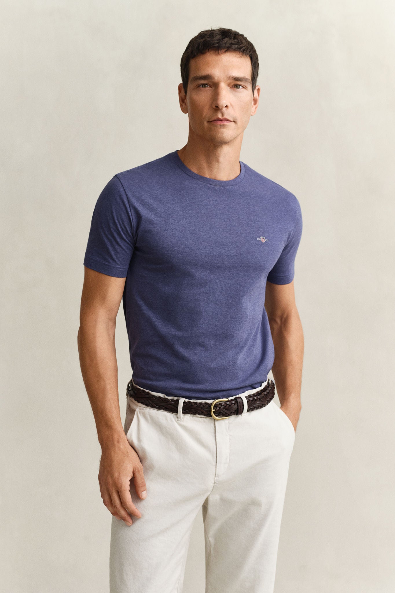 Reg Shield SS T-Shirt Dark Jeansblue Melange