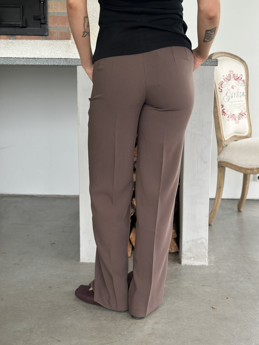 Raven HW Slit Pant Chocolate Martini