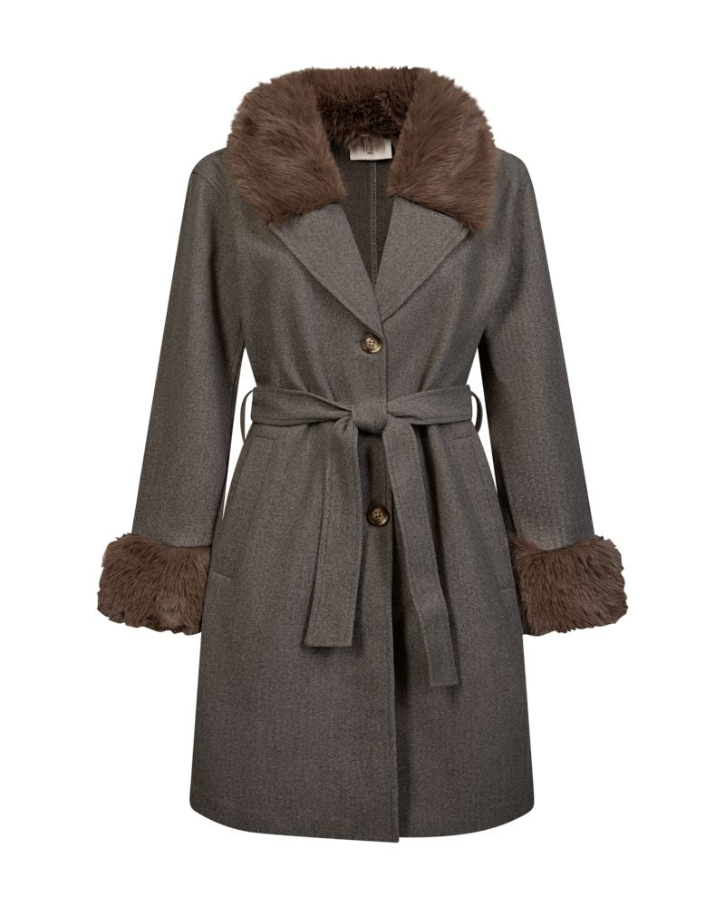 Fqyanna Coat Morel Melange