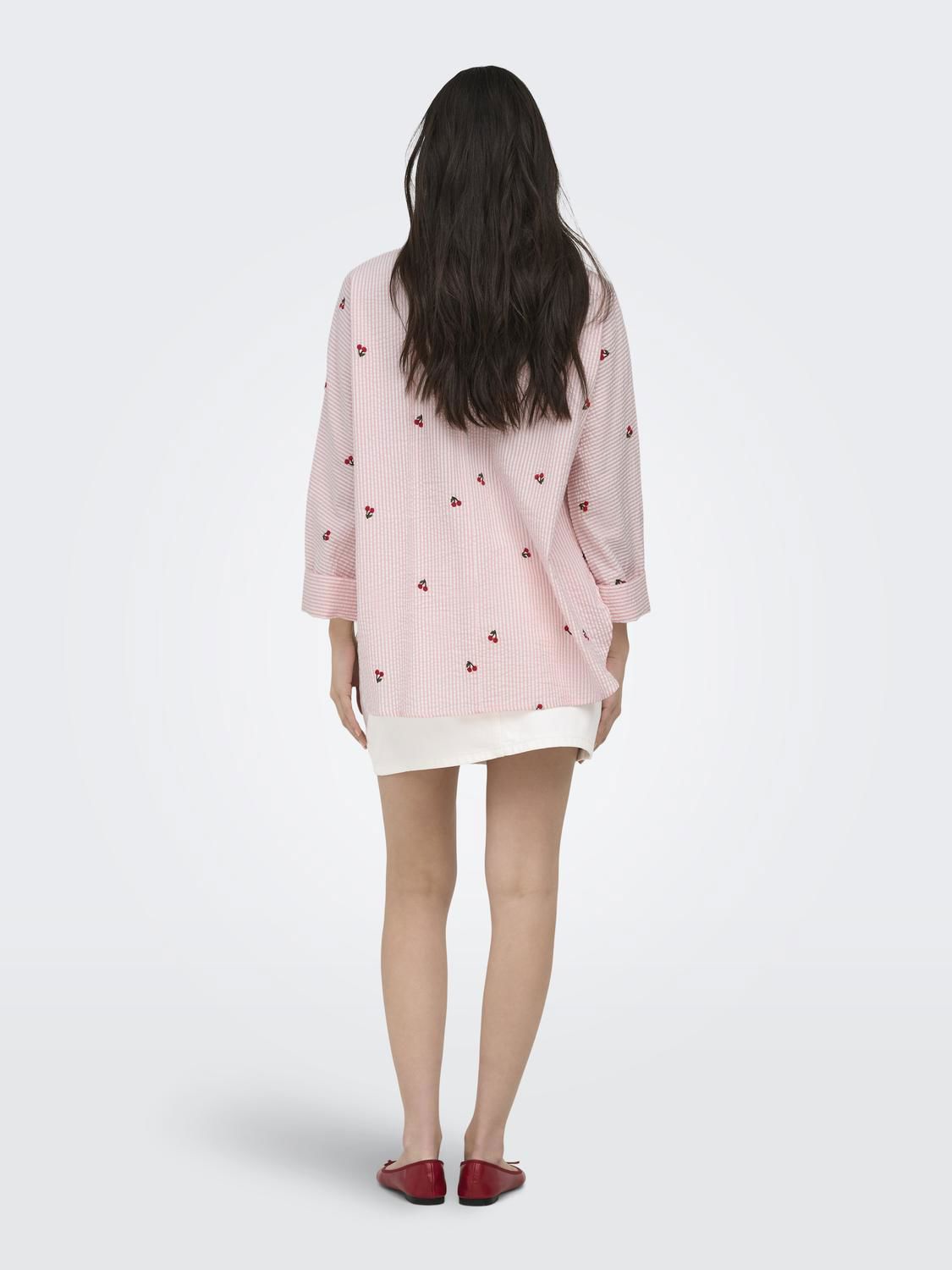 Onlnew Lina Grace L/s Cherry Shirt Wvn