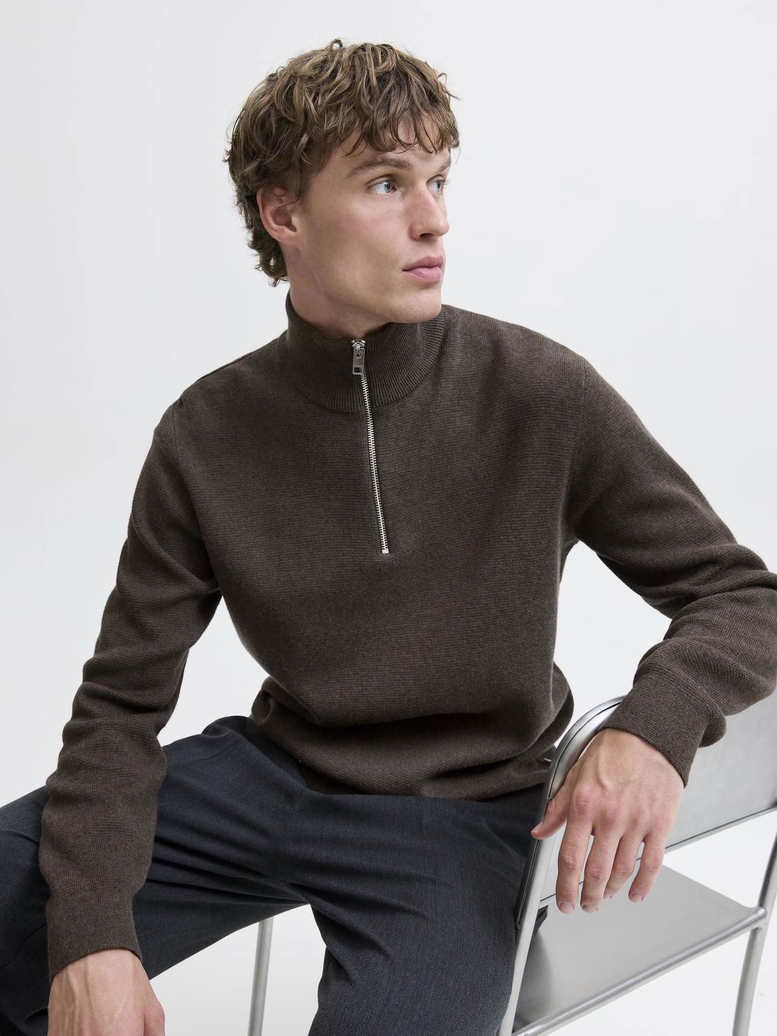 Milano Stitch Knit Half Zip Delicioso Melange