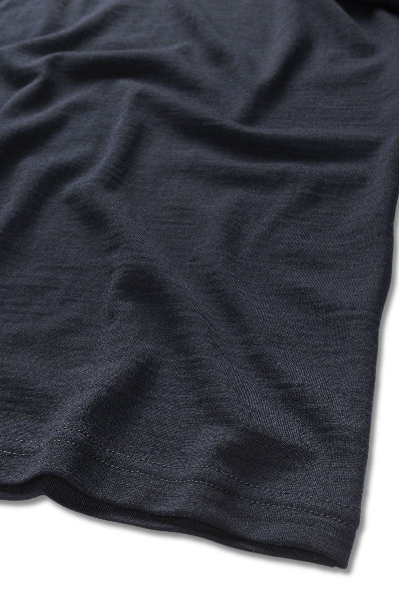 Wool Short Sleeve Top Navy