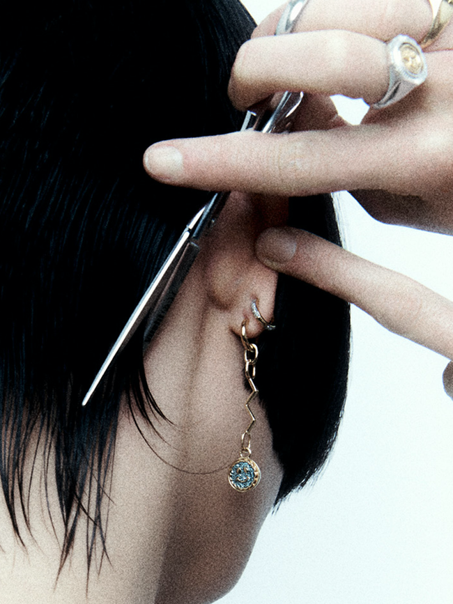 Kate Opal Glitter Huggie Gold Hp