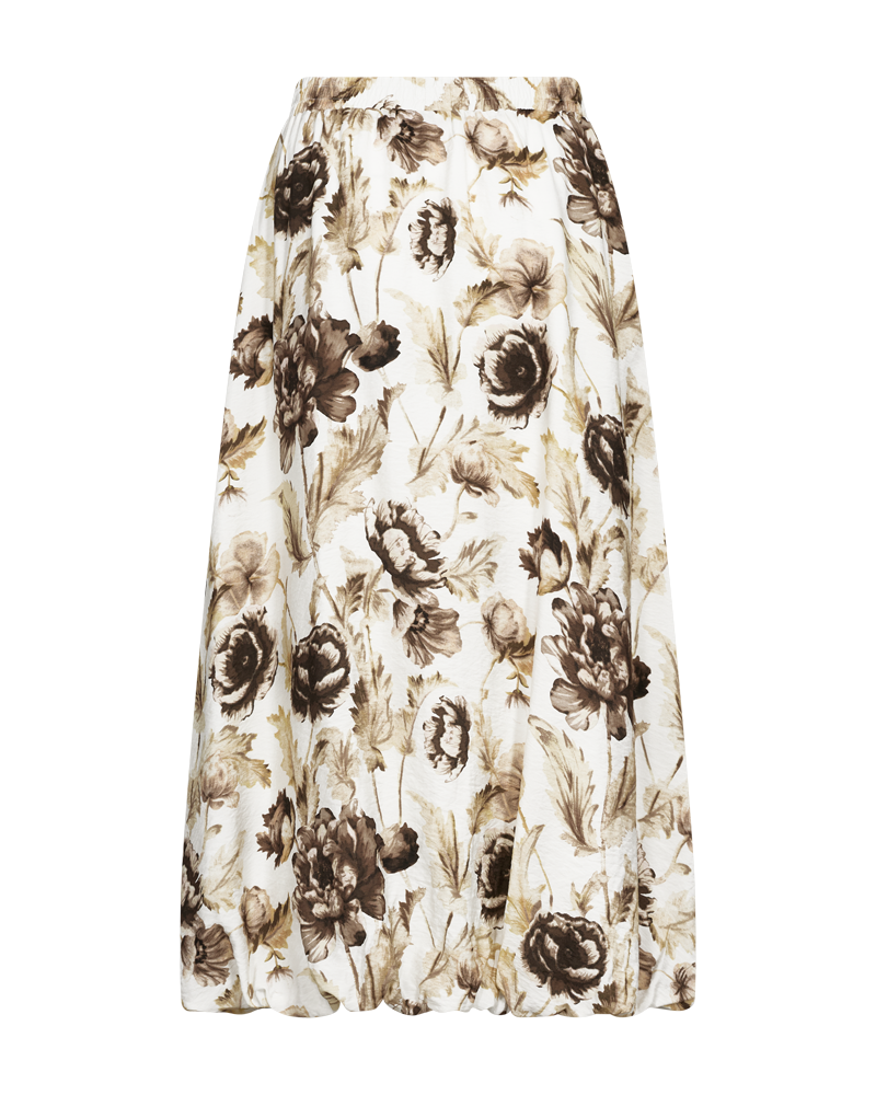 Fqmaise-Skirt Brilliant White w Coffee Bean