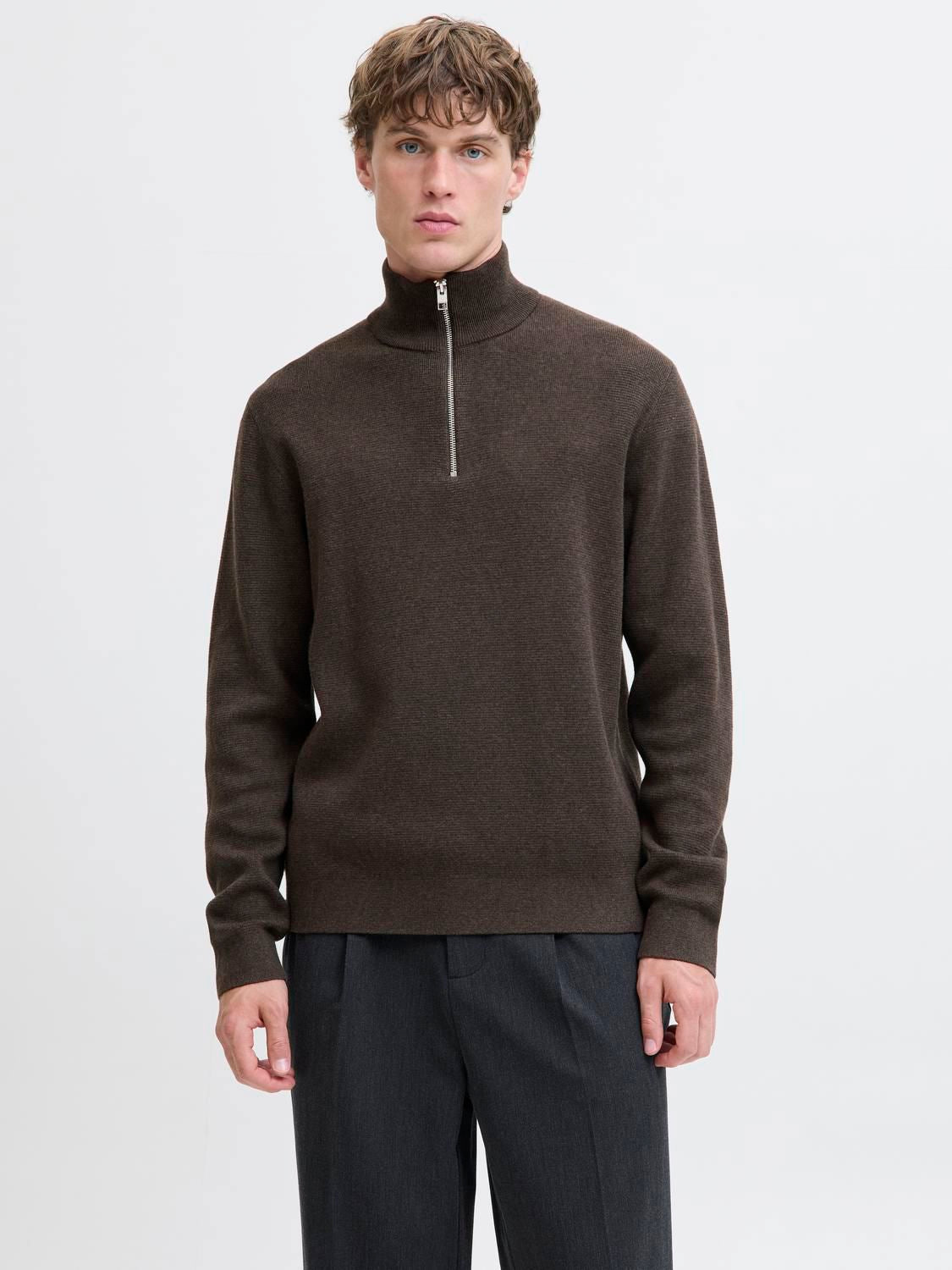 Milano Stitch Knit Half Zip Delicioso Melange