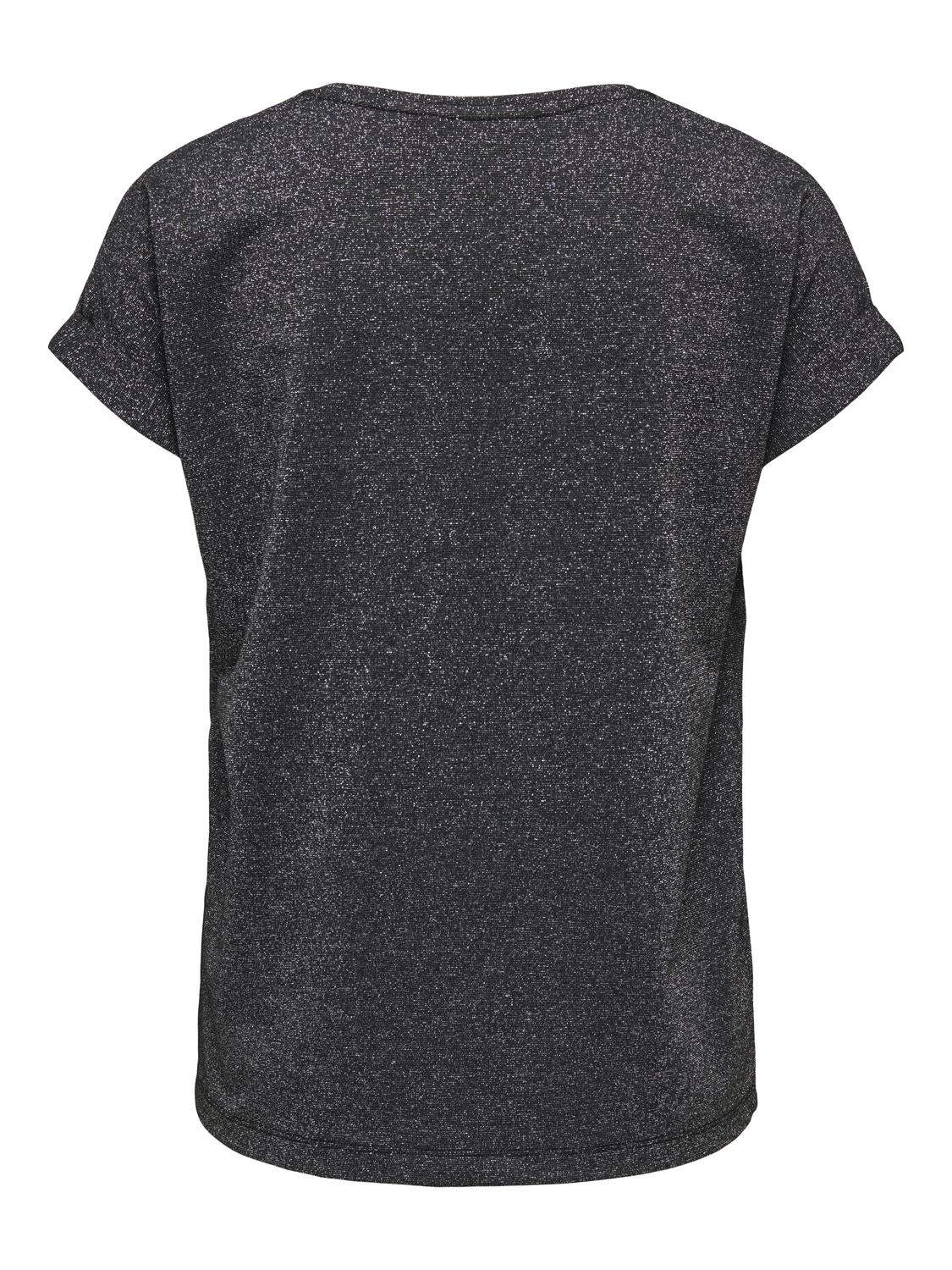 Moster Glitter S/S Top Silver Lurex