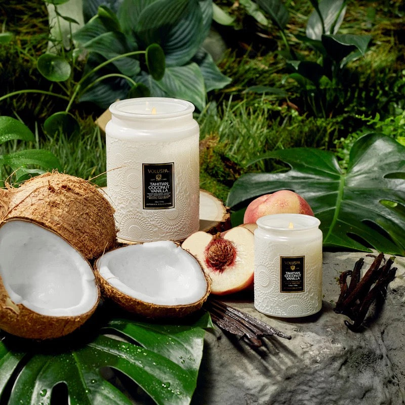 Tahitian Coconut Vanilla Small Glas Jar Candle w.Lid