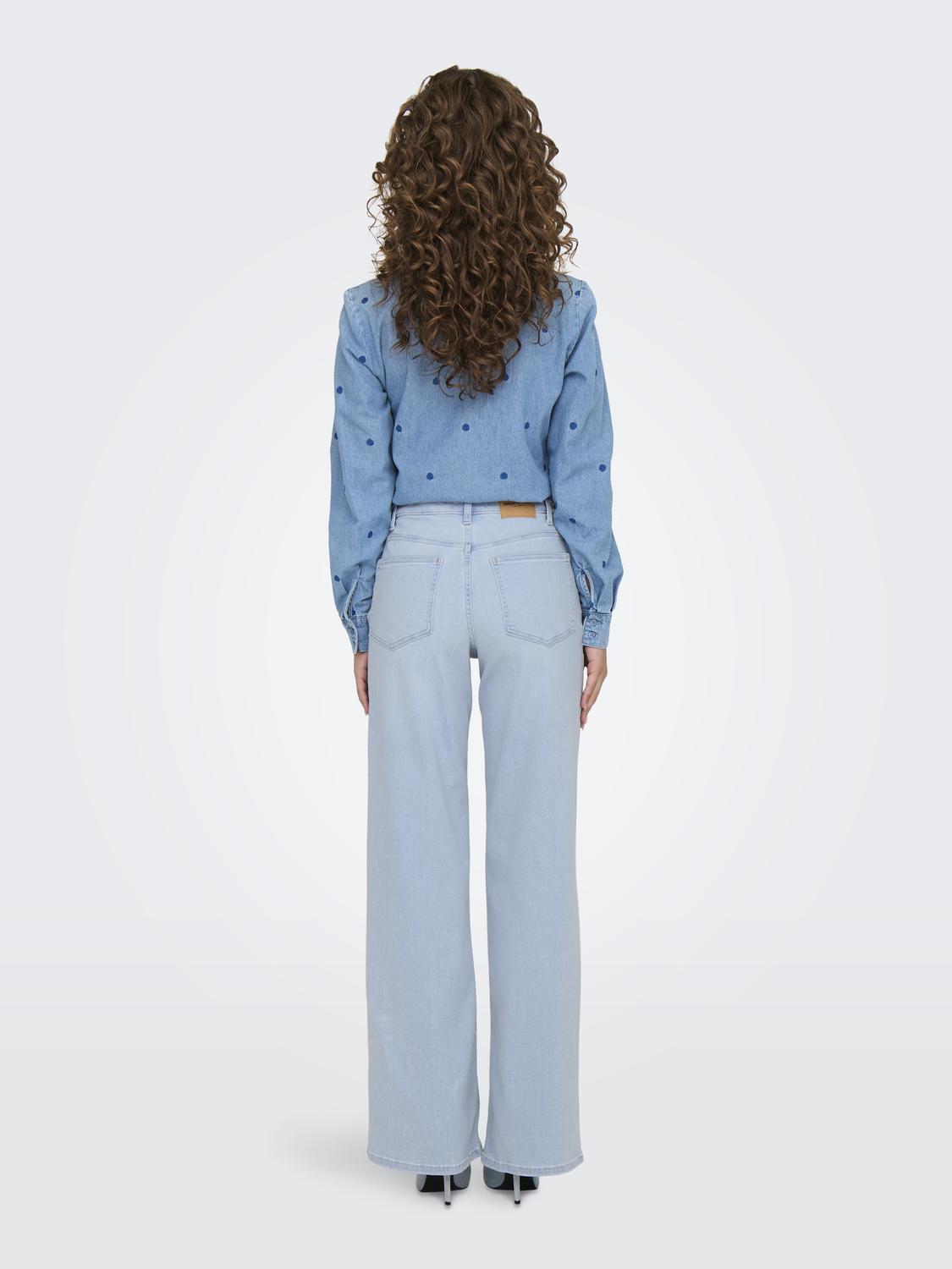 Madison Blush HW Wide Light Blue Bleached Denim