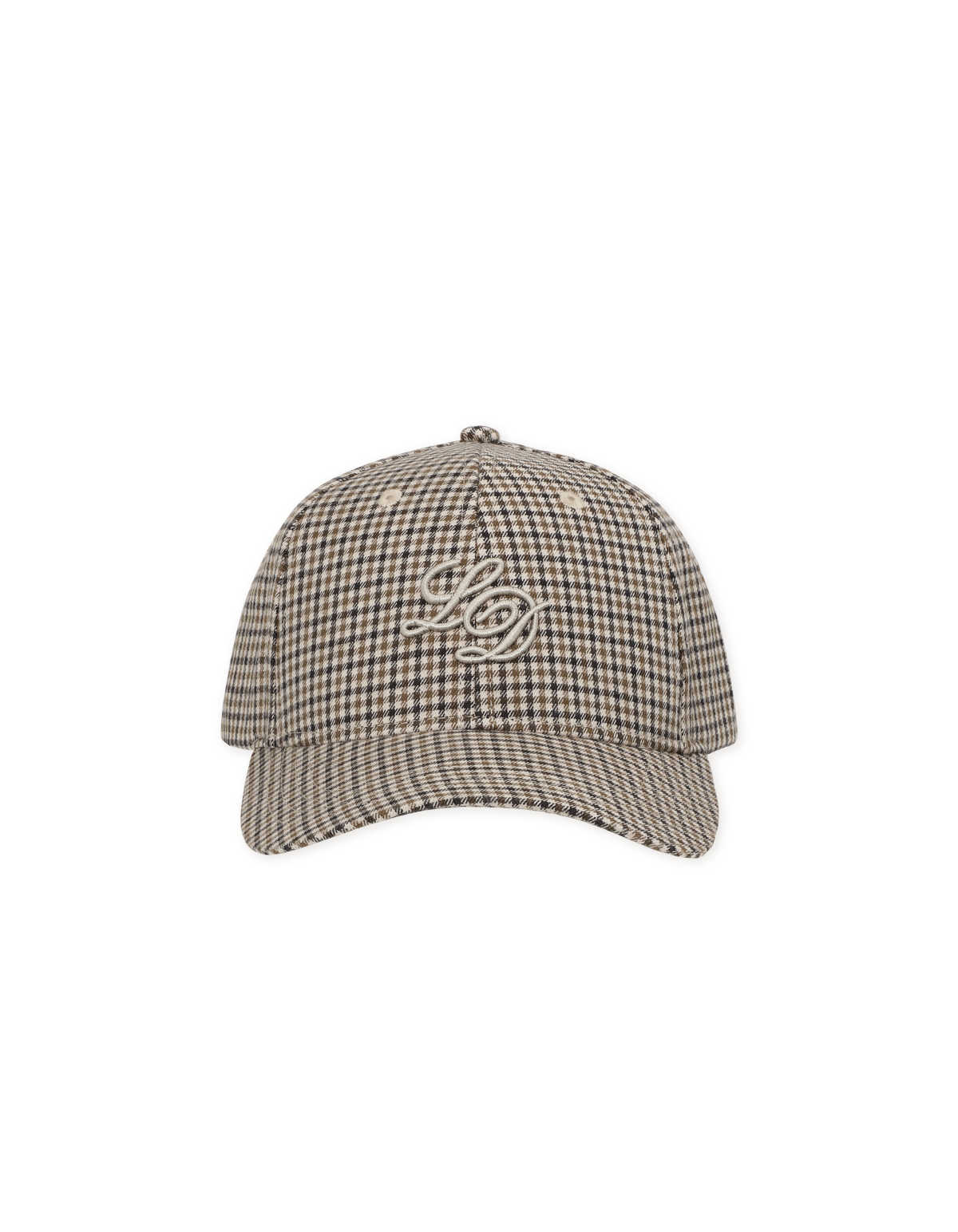 LD Check Baseball Cap Dark Sand