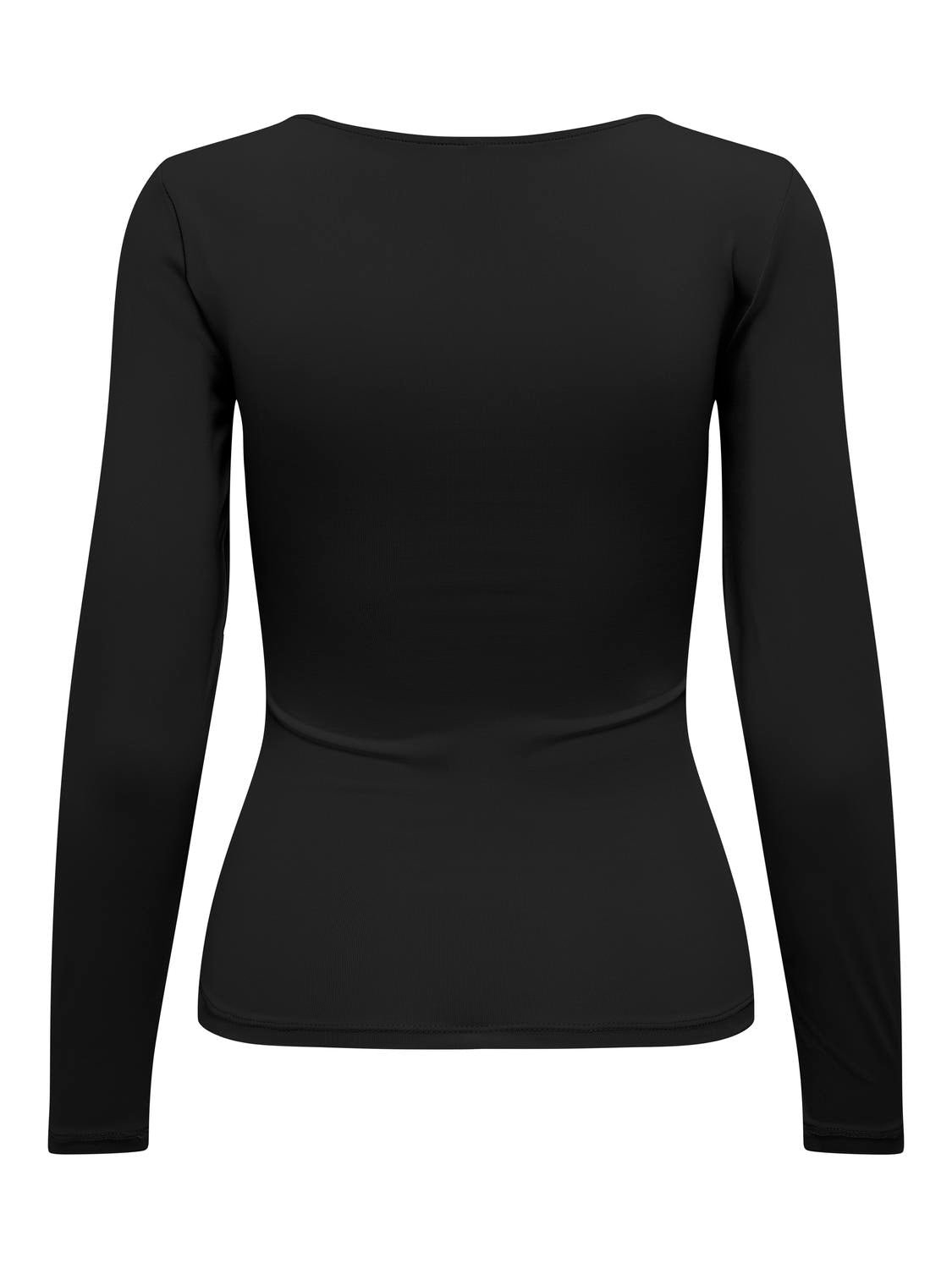 OnlEa L/S 2-way Deep Neck Top Black