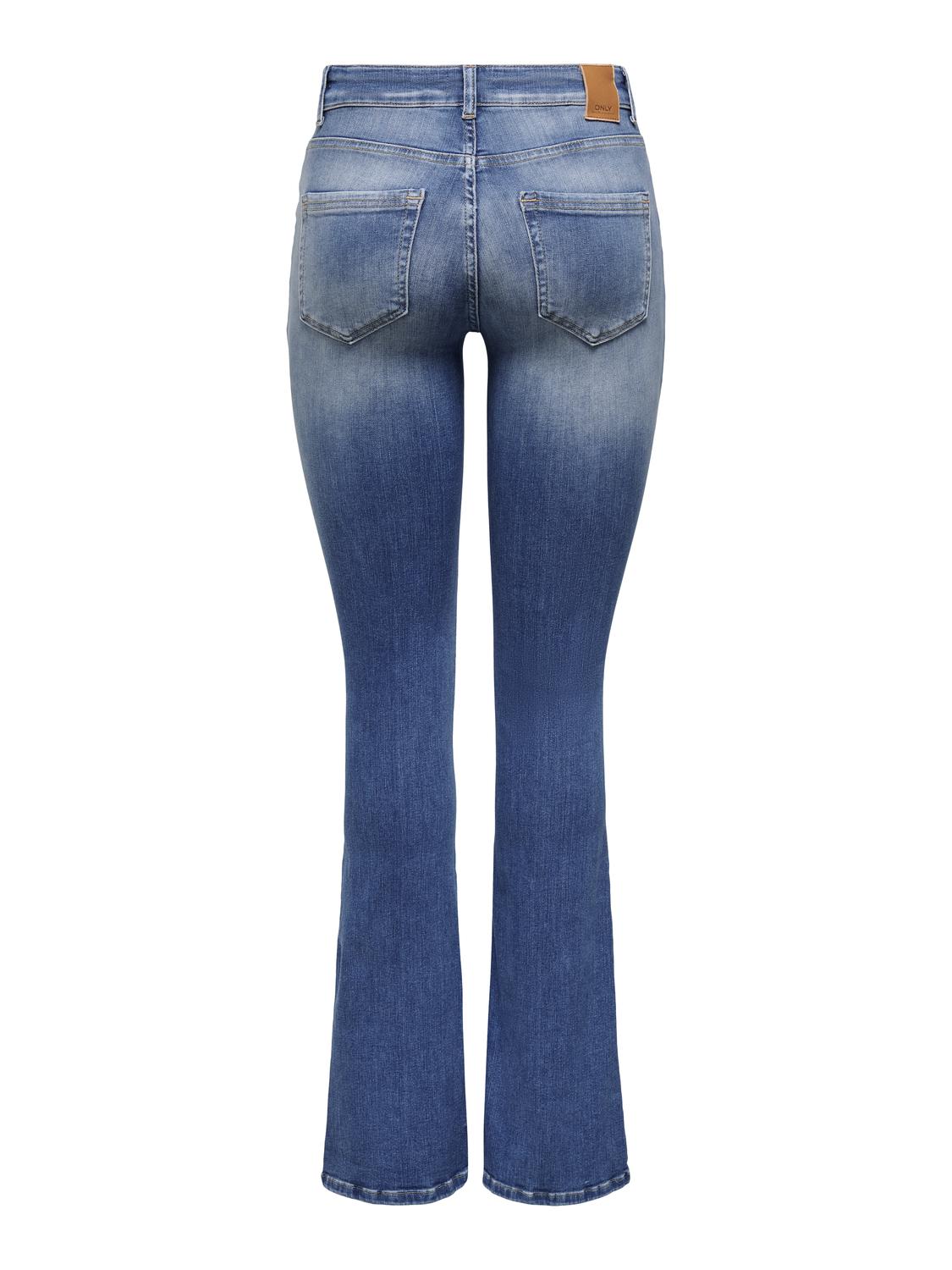 Blush Mid Flared Mid Medium Blue Denim