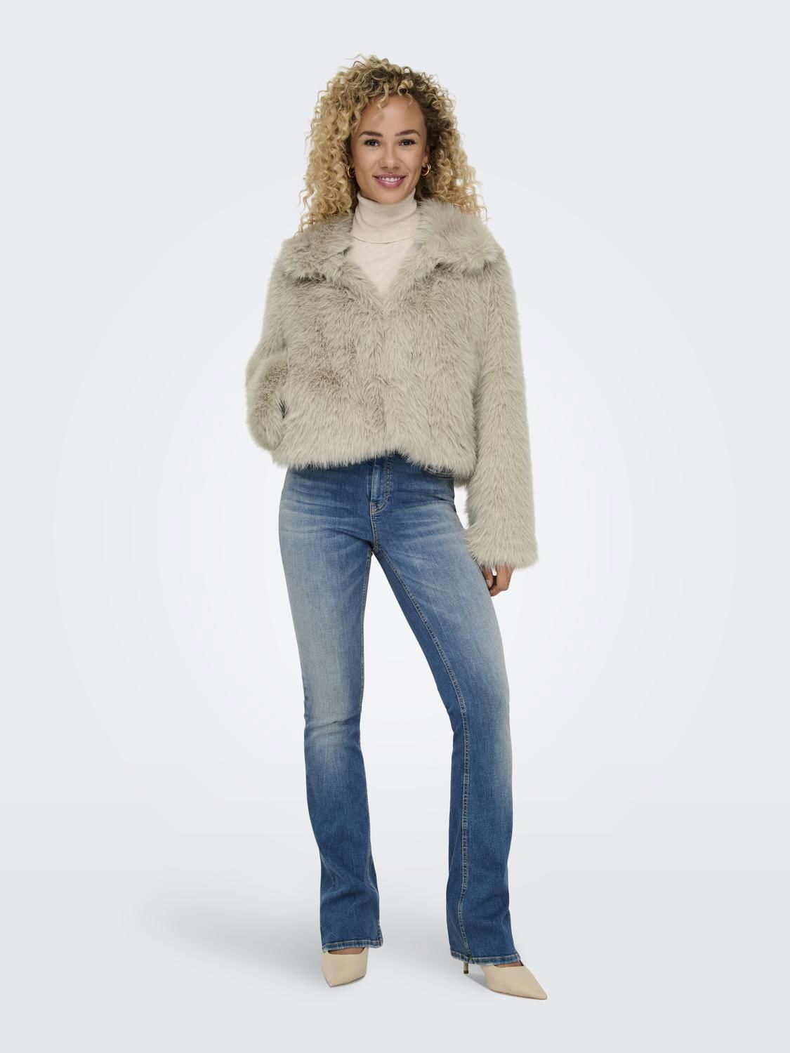 Onlmanny Faux Fur Jacket Pumice Stone