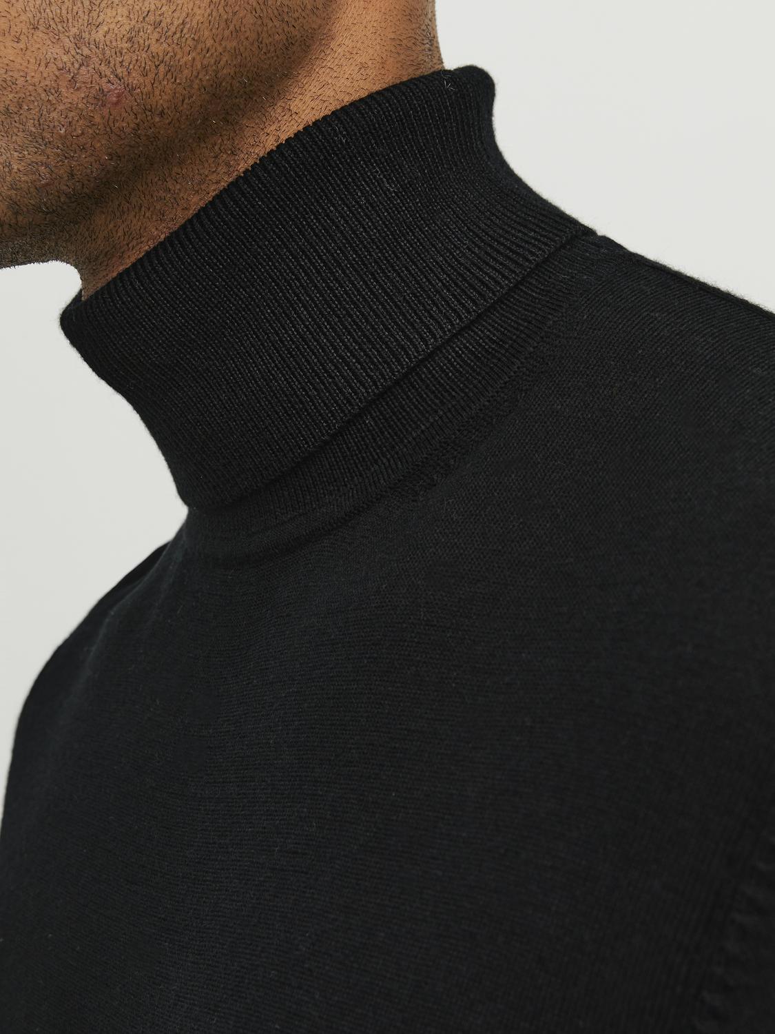 Merino Roll Neck Black