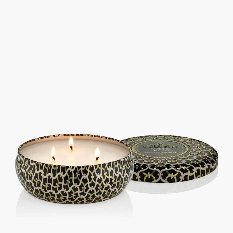 Ambre Lumiere 3-wick Candle Dec