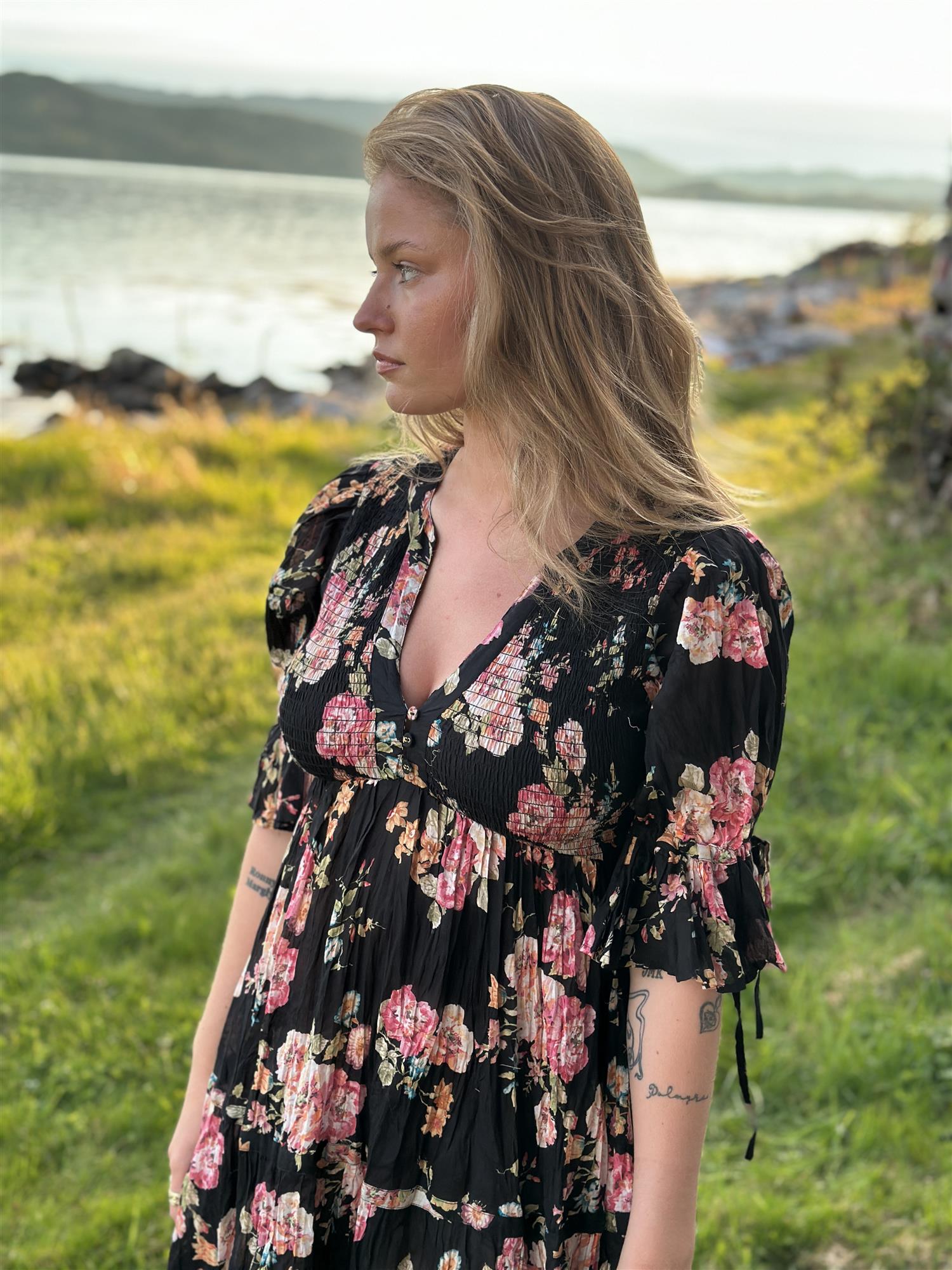 Twisted Maxi Dress Midnight Blossom
