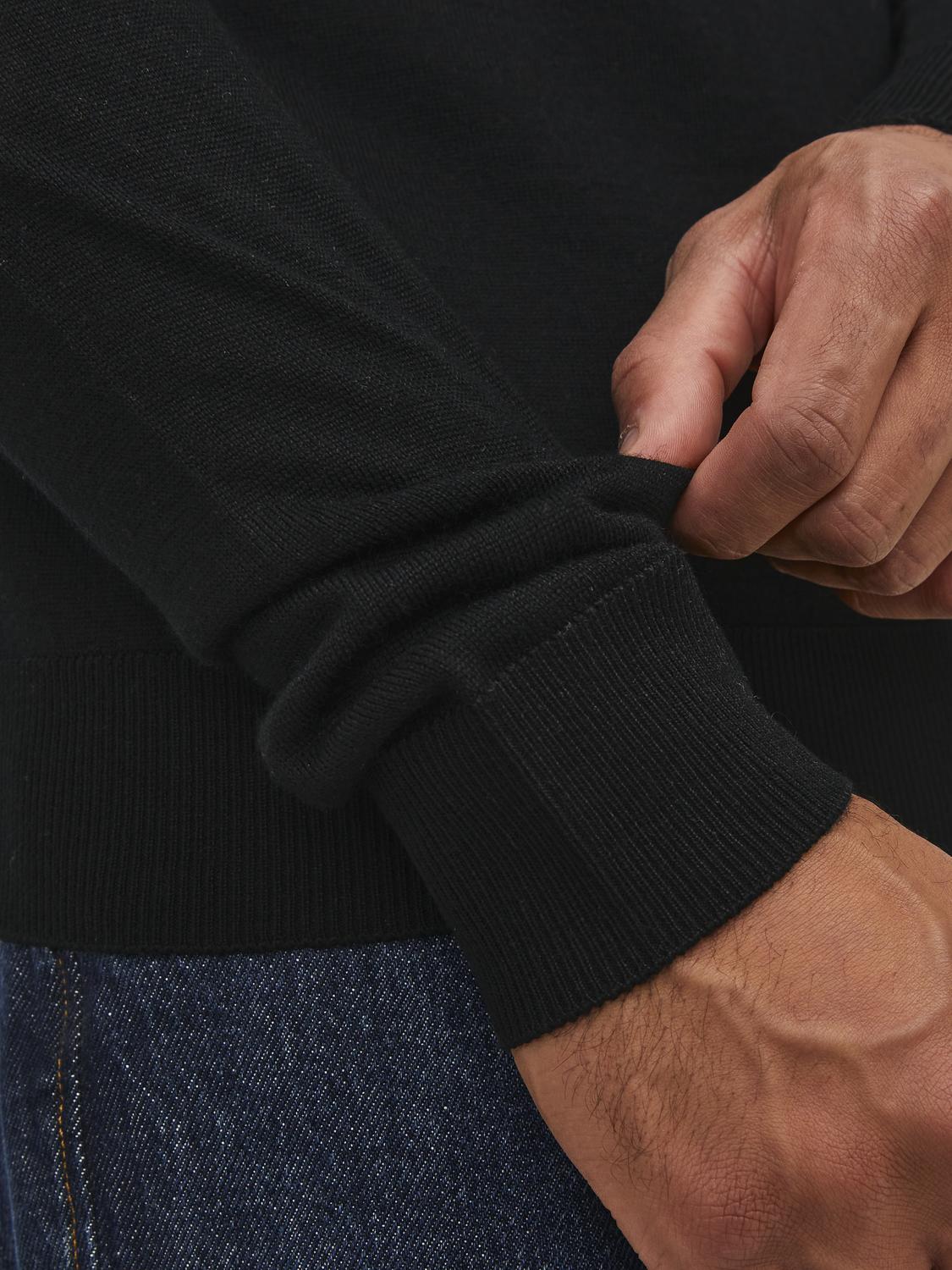 Merino Roll Neck Black