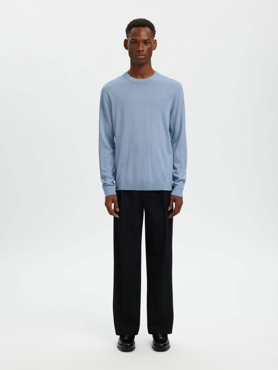 Slmtray Ls Knit Merino Crew Neck Noos