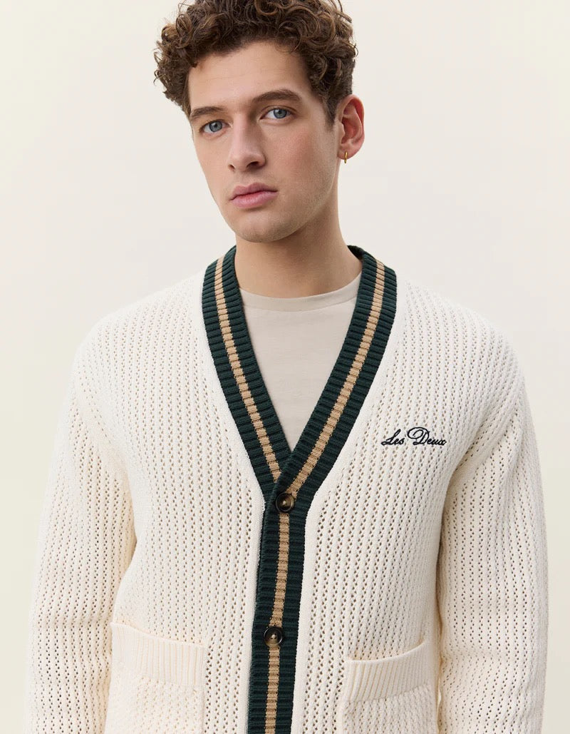 Lace Knitted Cardigan Eggnog White
