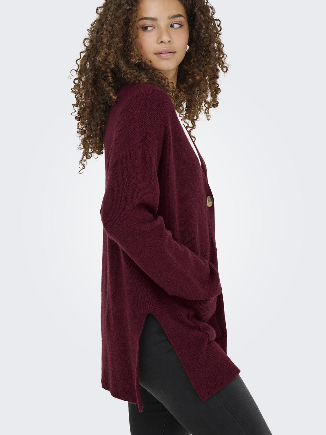 Ibi Rib Cardigan Cabernet