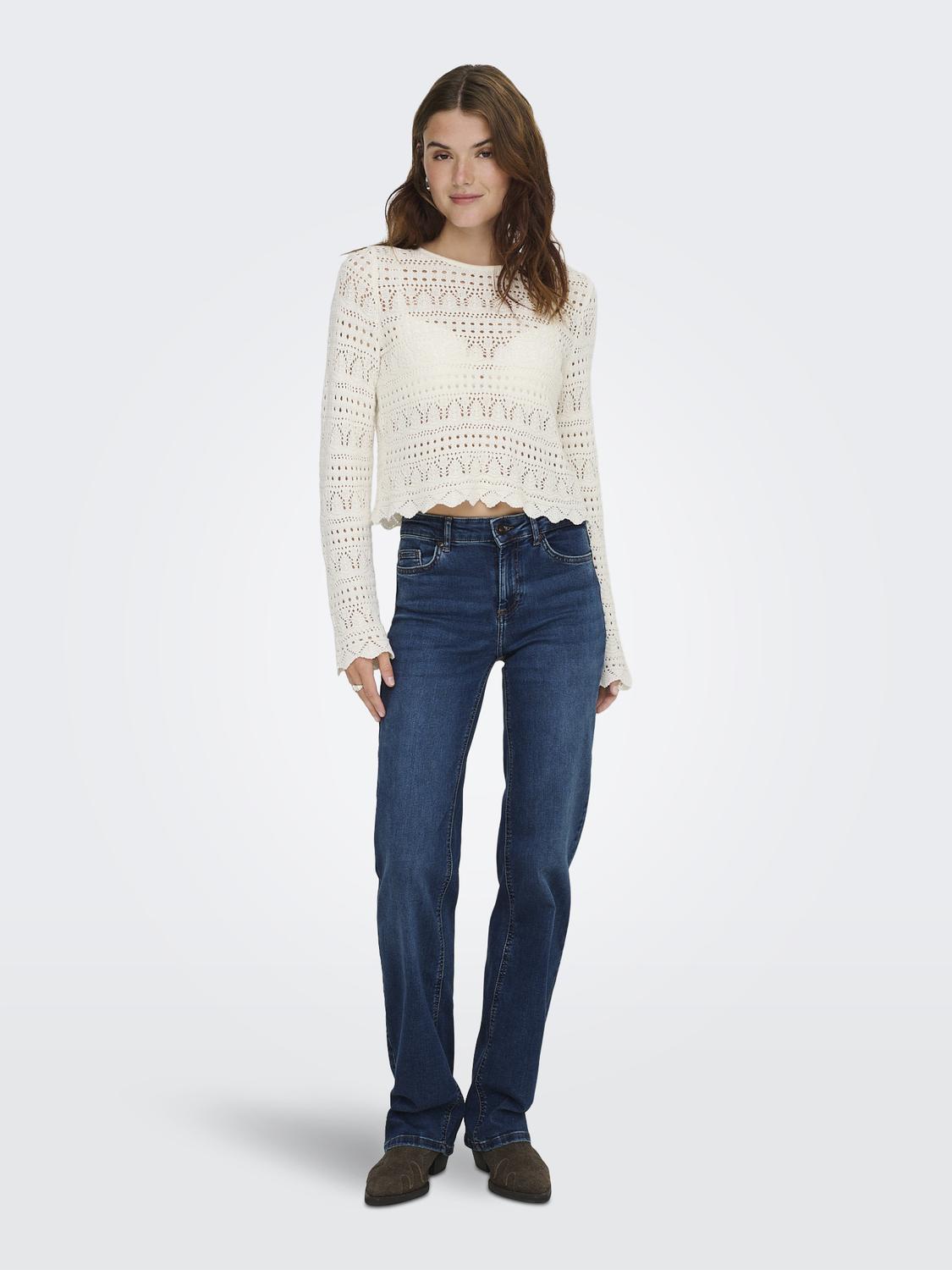 Blush Jeans Mid Straight Dark Blue Denim