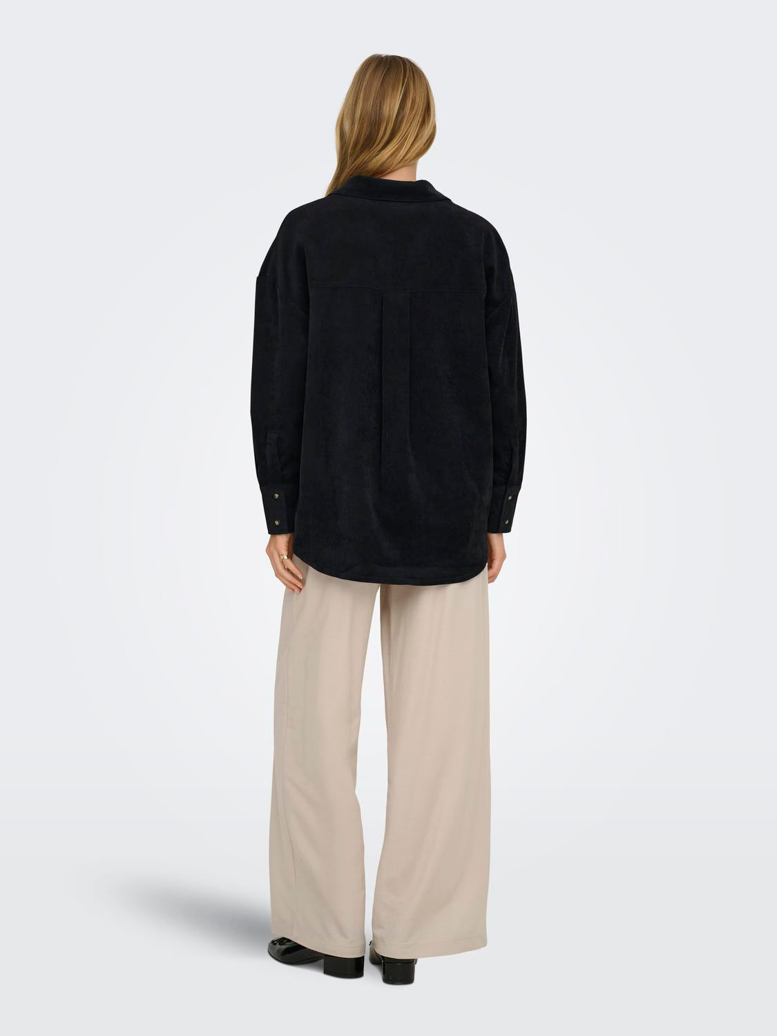 Marike Cord Loose Shirt Black