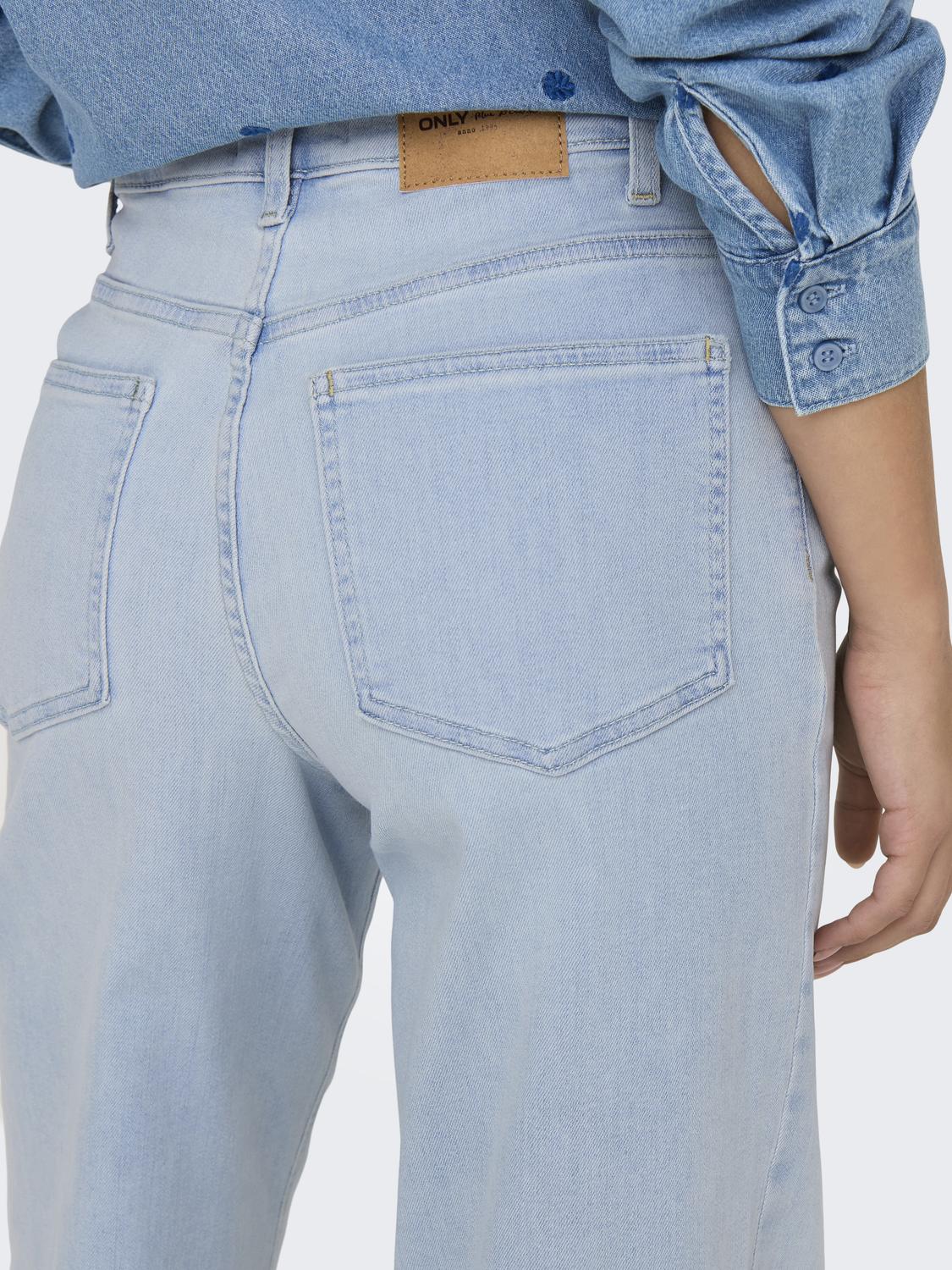 Madison Blush HW Wide Light Blue Bleached Denim