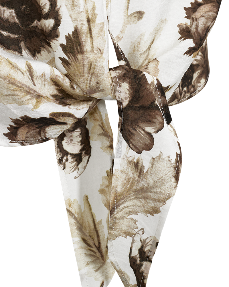 Fqmaise-Blouse Brilliant White w Coffee Bean