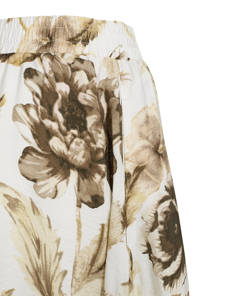 Fqmaise-Skirt Brilliant White w Coffee Bean
