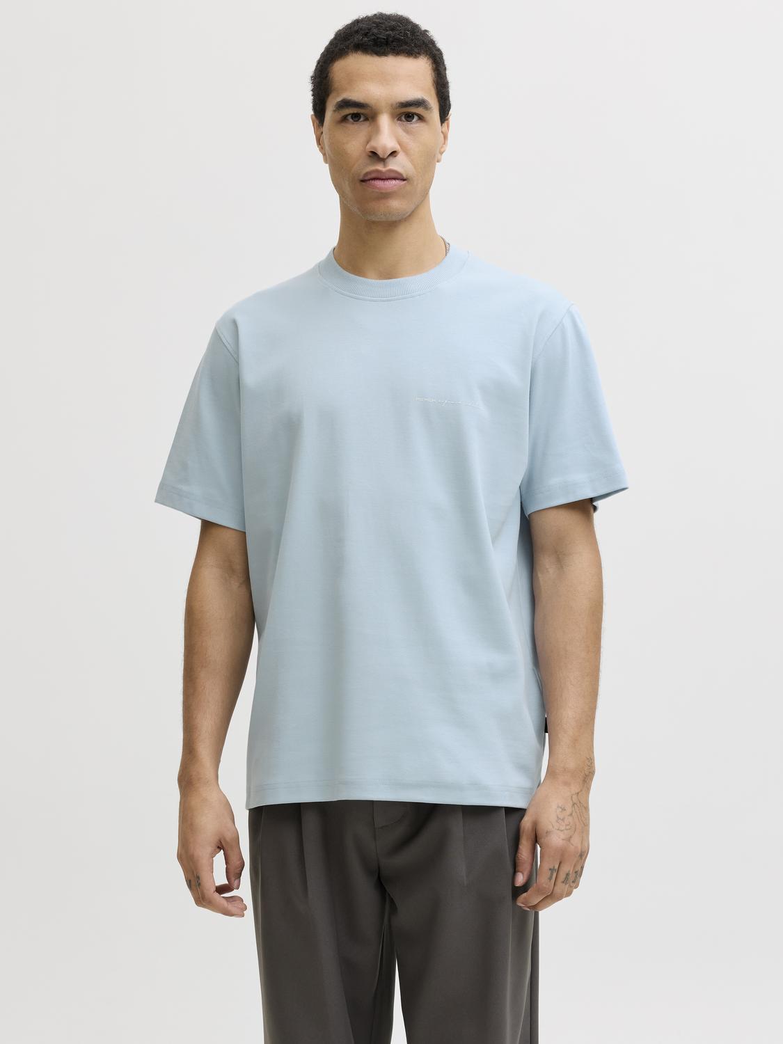 Owen ss branding tee chambray blue