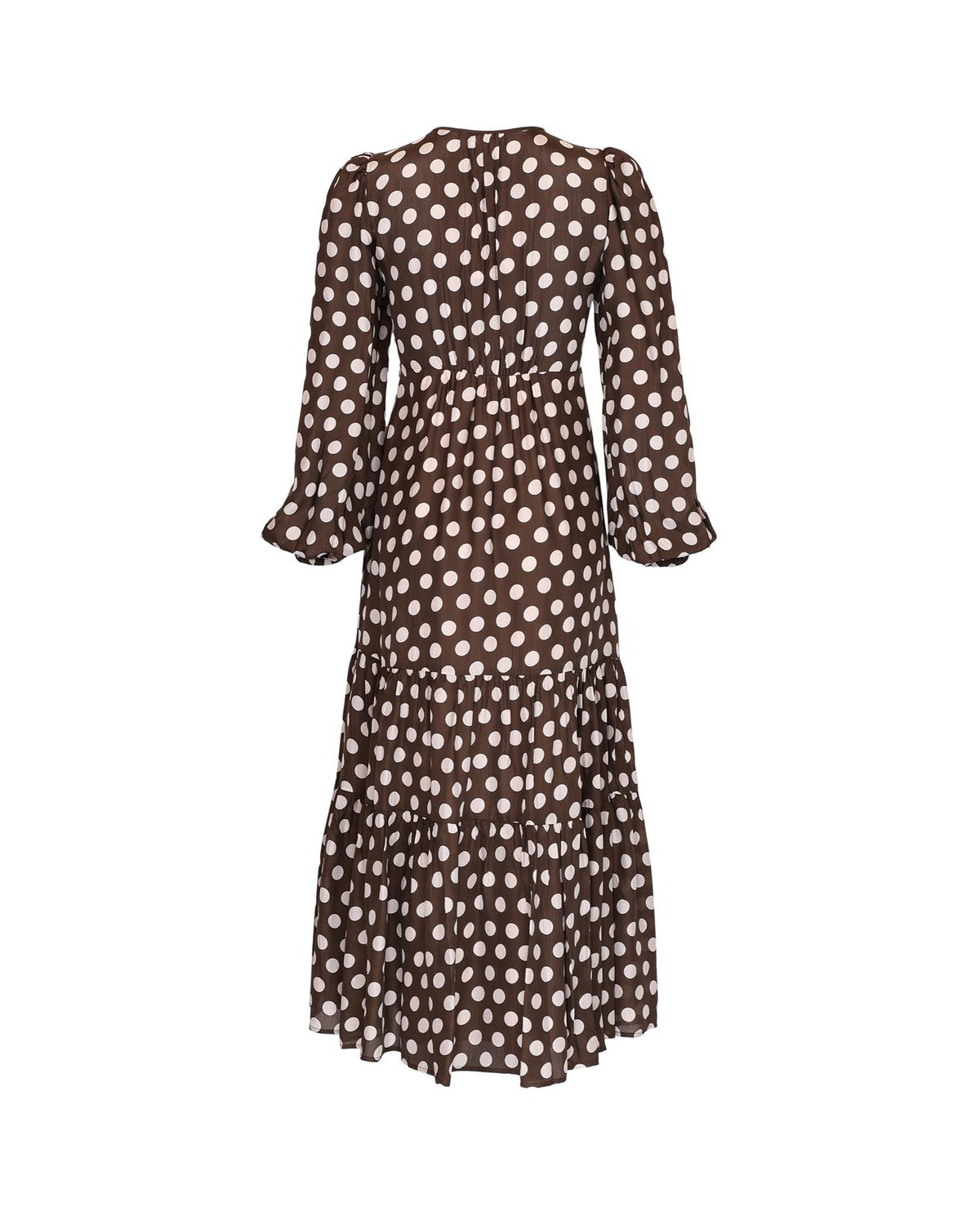 Striped Organza Midi Dress Dots