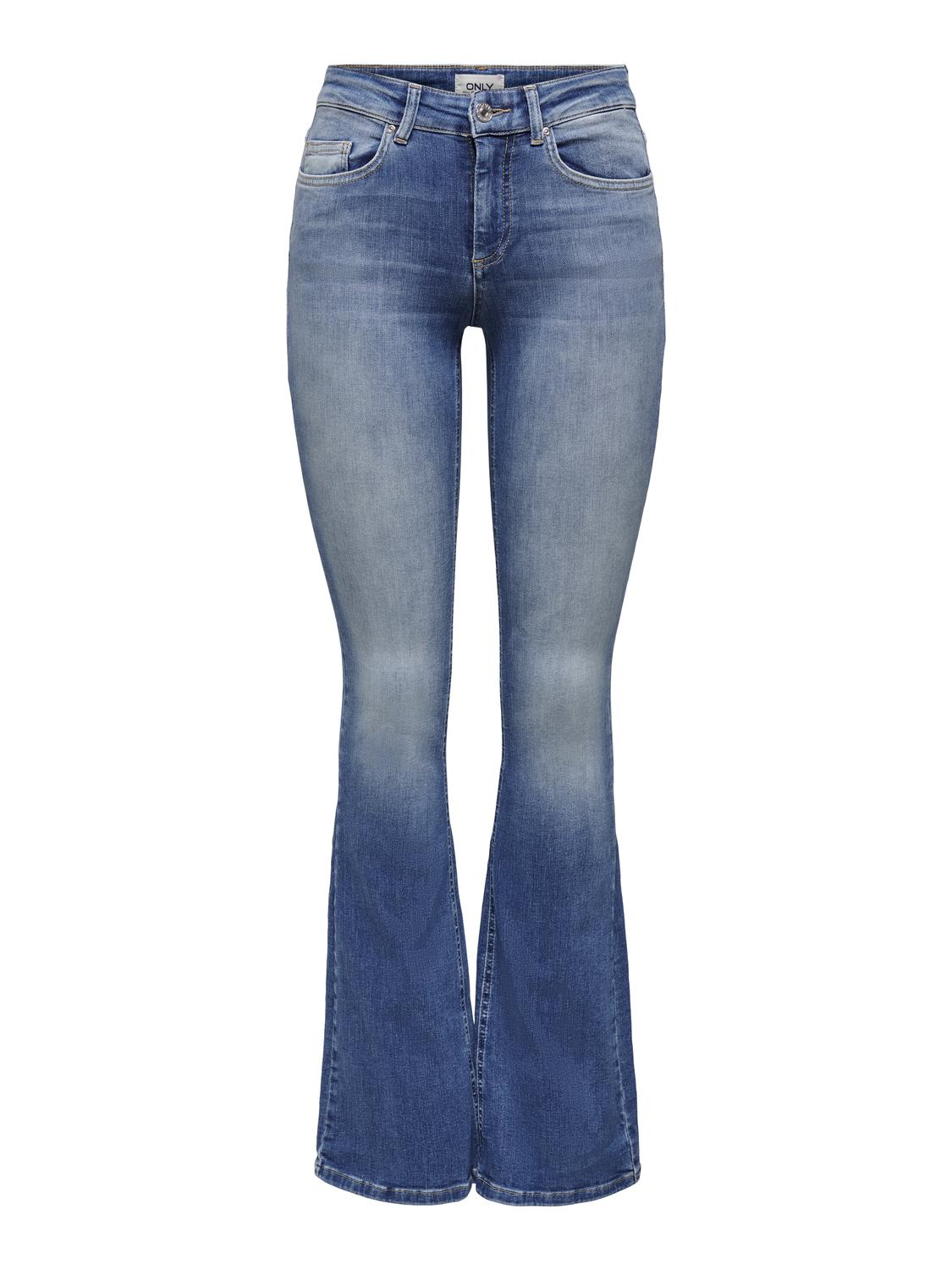 Blush Mid Flared Mid Medium Blue Denim