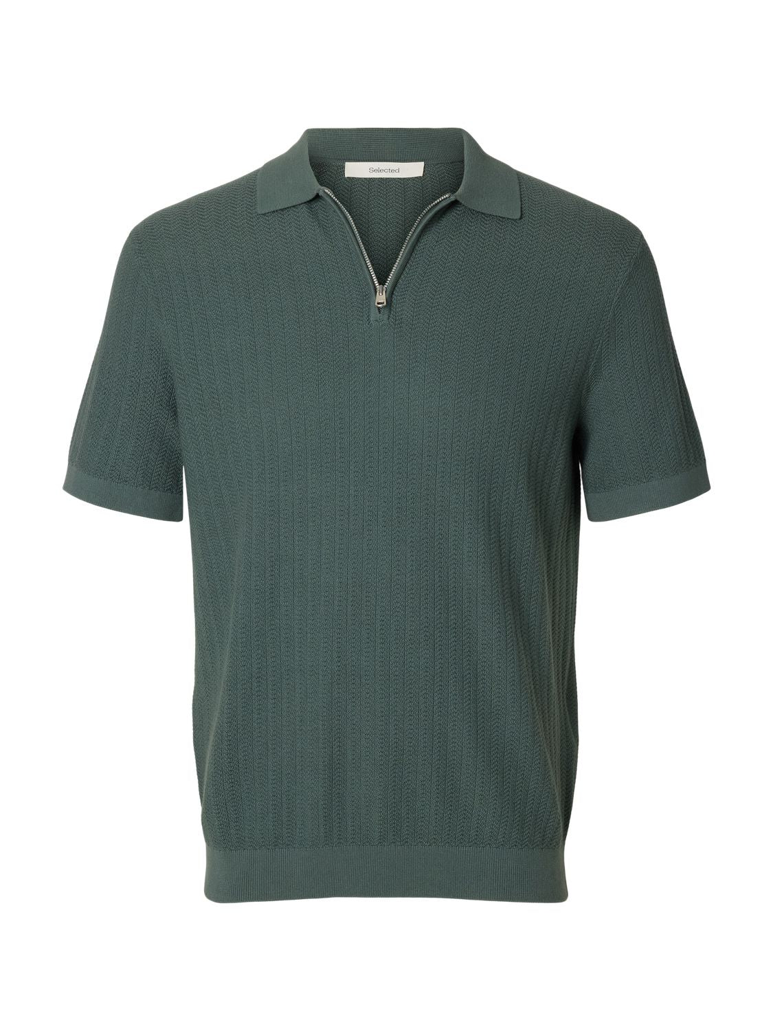 Slmcran Ss Knit Structure Zip Polo Noos