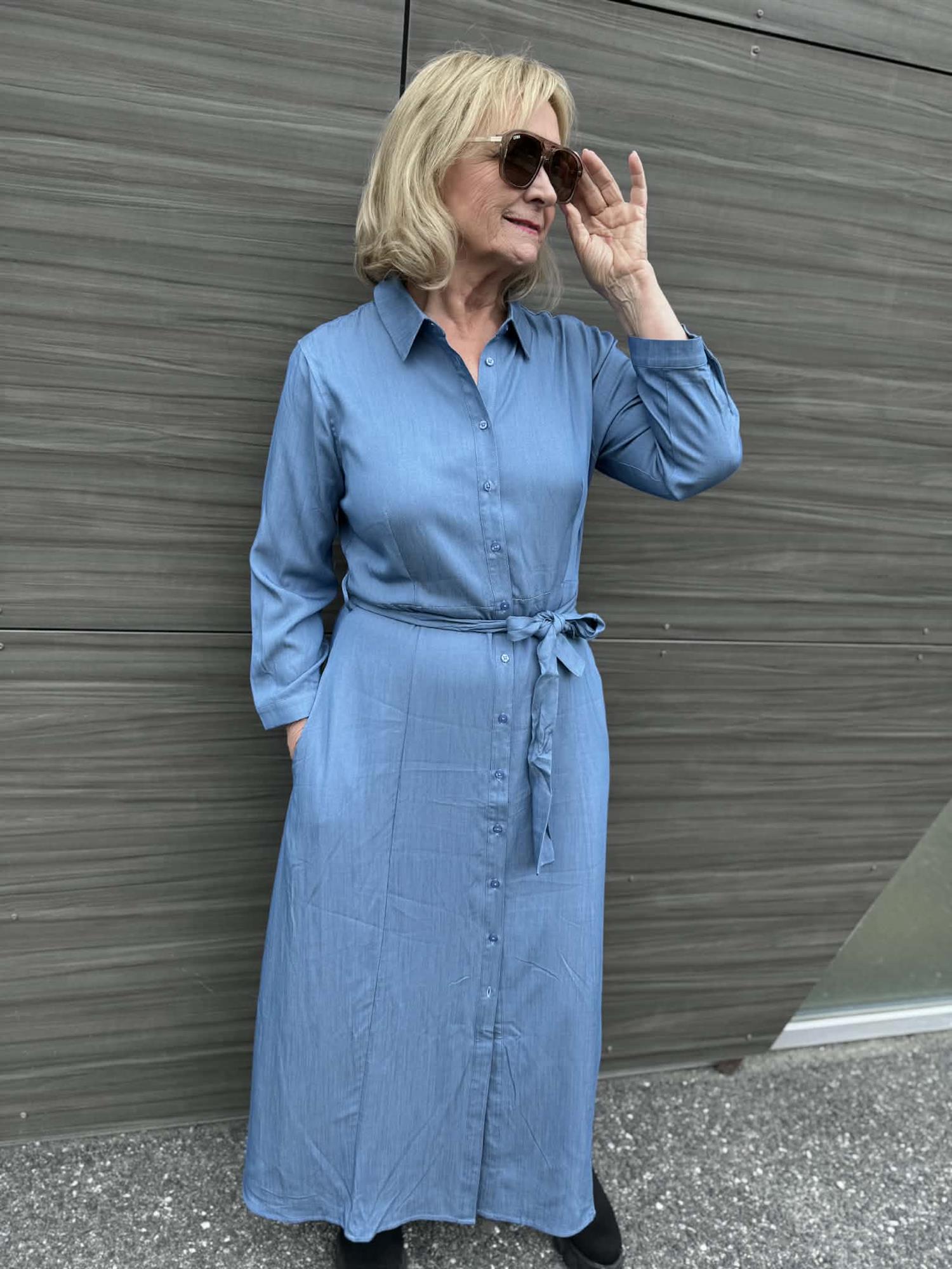 Meryl Dress Denim Blue